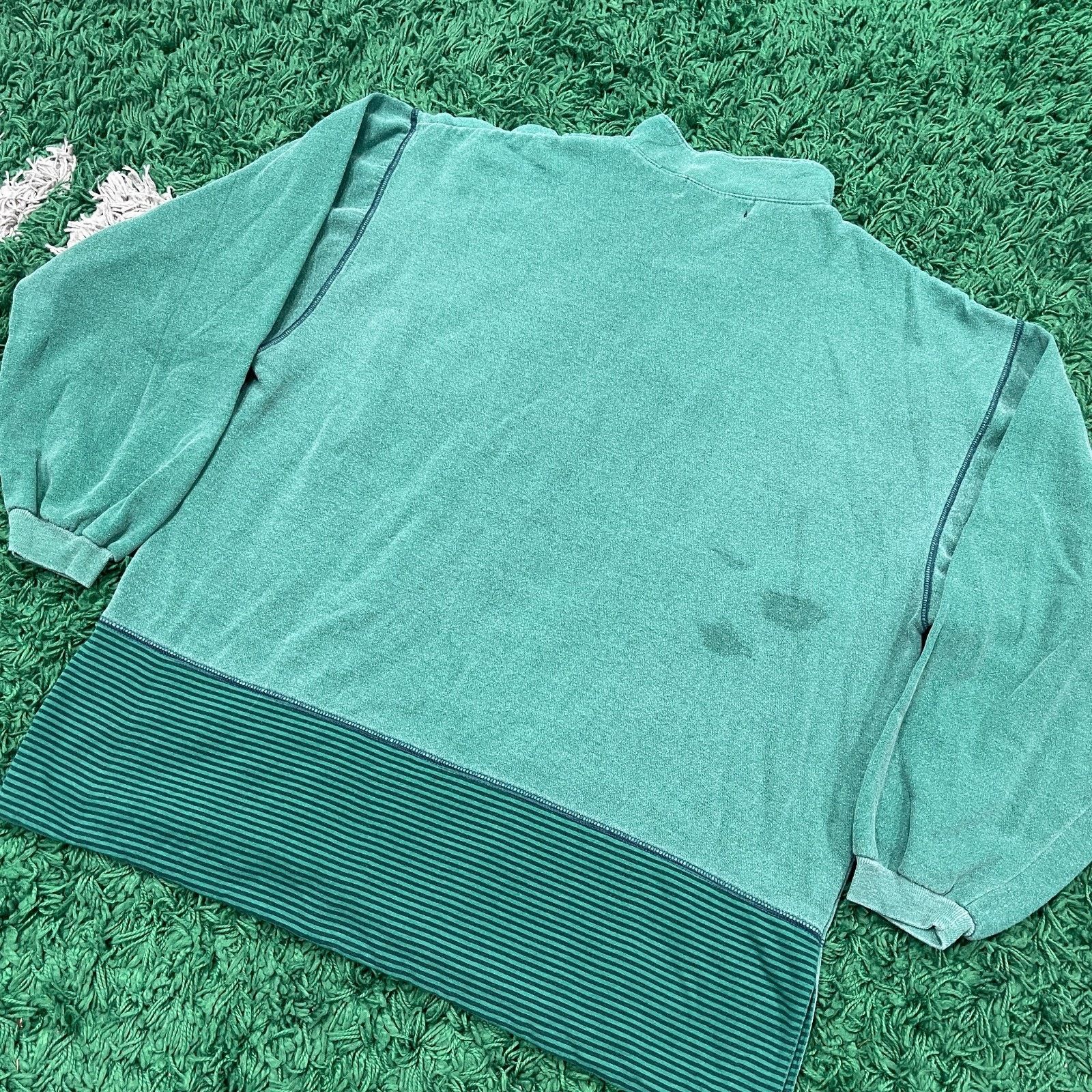 Anchor Blue Vintage 90s Anchor Blue Green 1/4 Zip Pullover Sweater Large Size US L / EU 52-54 / 3 - 8 Thumbnail