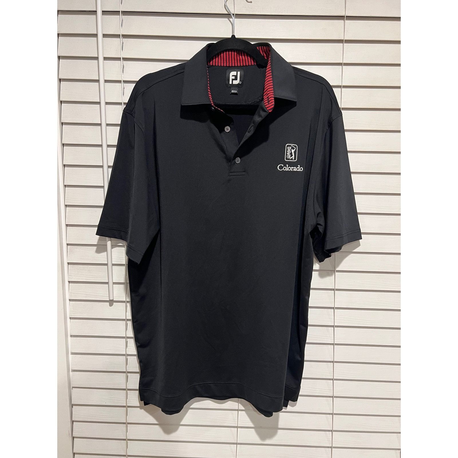 Footjoy Mens FootJoy Golf Polo Shirt Black TPG Colorado Golf Size L Size US L / EU 52-54 / 3 - 1 Thumbnail