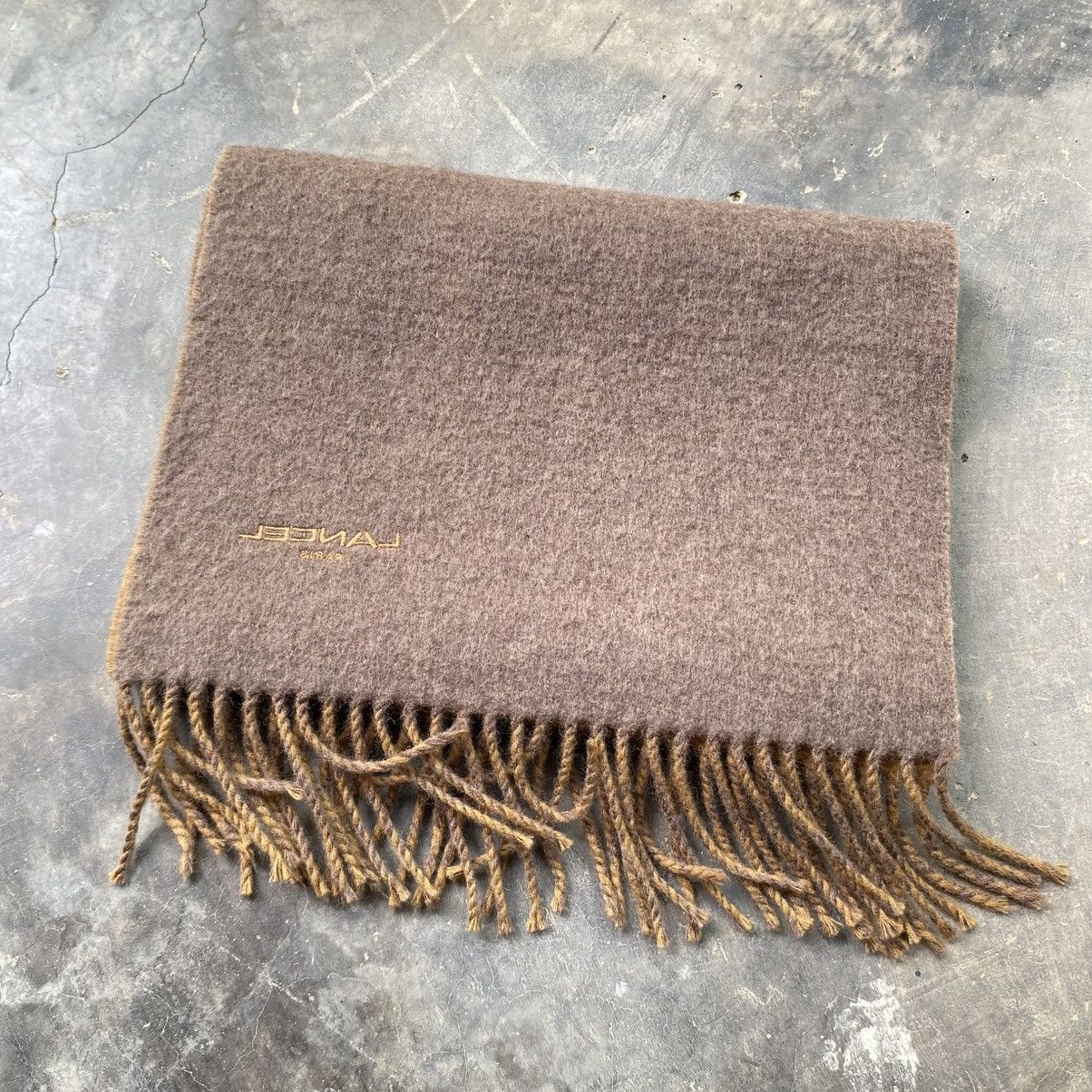 Lancel LANCEL Embroidered Edge Wool Scarf in Mocha & Taupe Size ONE SIZE - 15 Thumbnail