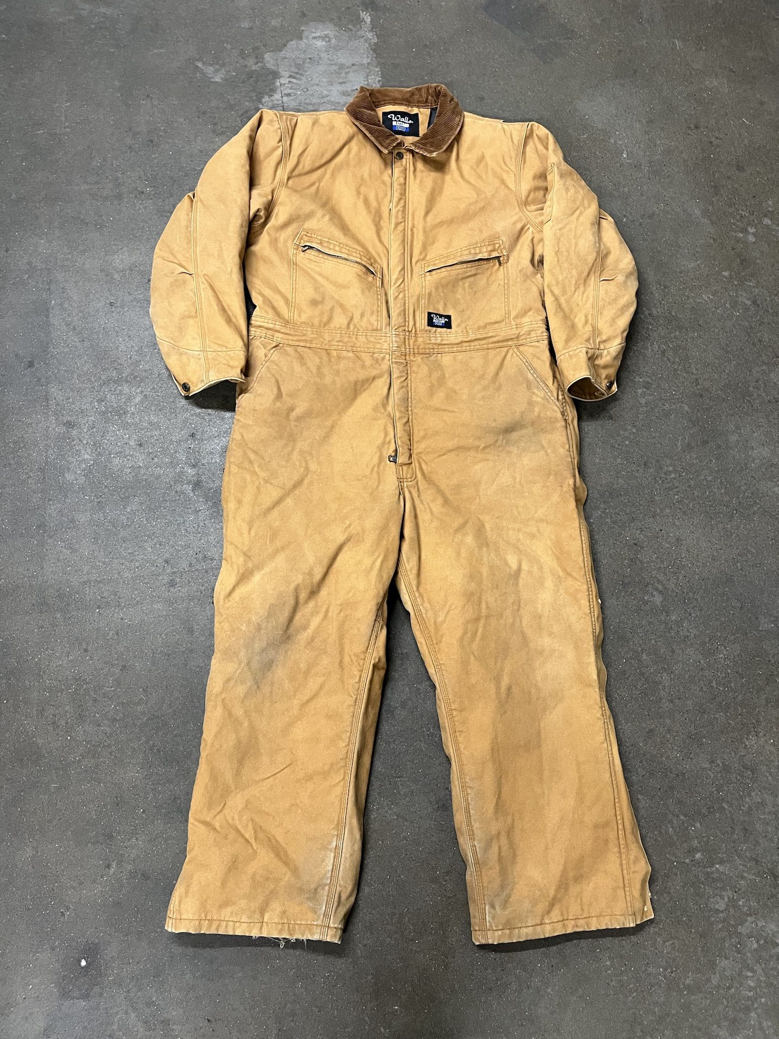 Carhartt × Vintage Vintage 2000s Walls Blizzard Pruf Tan Canvas Quilted Coveralls Size XL Short Size US XL / EU 56 / 4 - 1 Thumbnail
