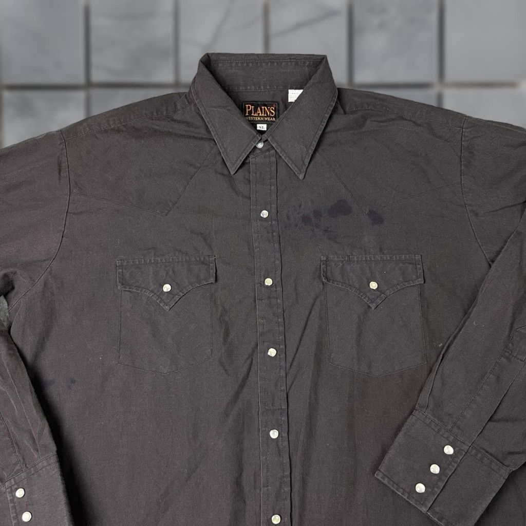 Vintage VINTAGE Ely Plains Shirt Mens XL Black Pearl Snap Cowboy Rockabilly Size US XL / EU 56 / 4 - 1 Thumbnail
