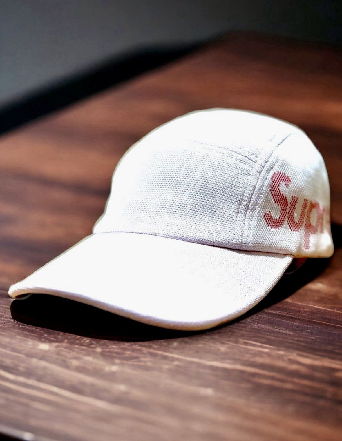 Supreme Supreme Jacquard Pique Camp Cap Made in USA White SS21