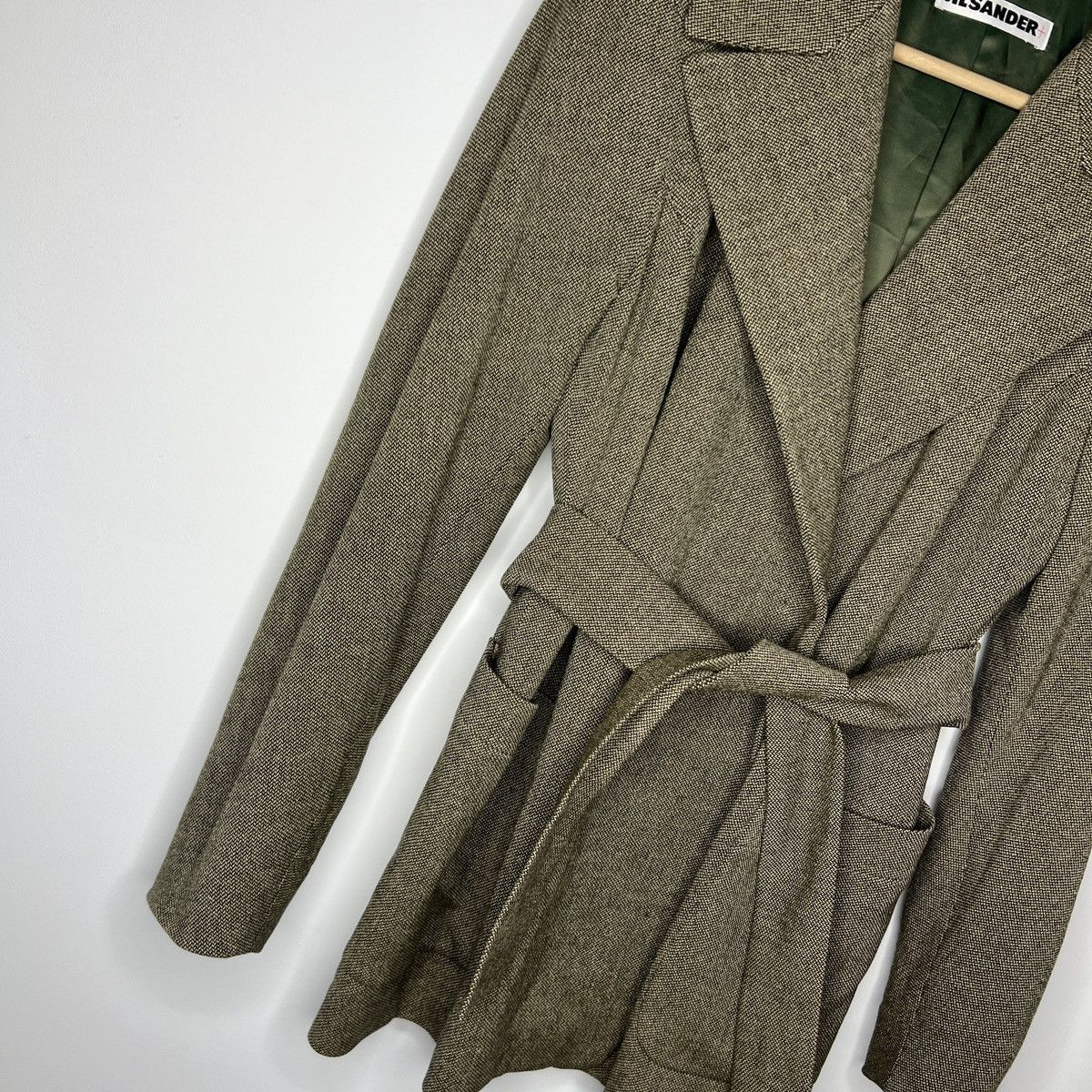 Designer × Jil Sander Vintage Jil Sander Coat Jacket Wool Cashmere 90s Khaki Green Size S / US 4 / IT 40 - 3 Thumbnail