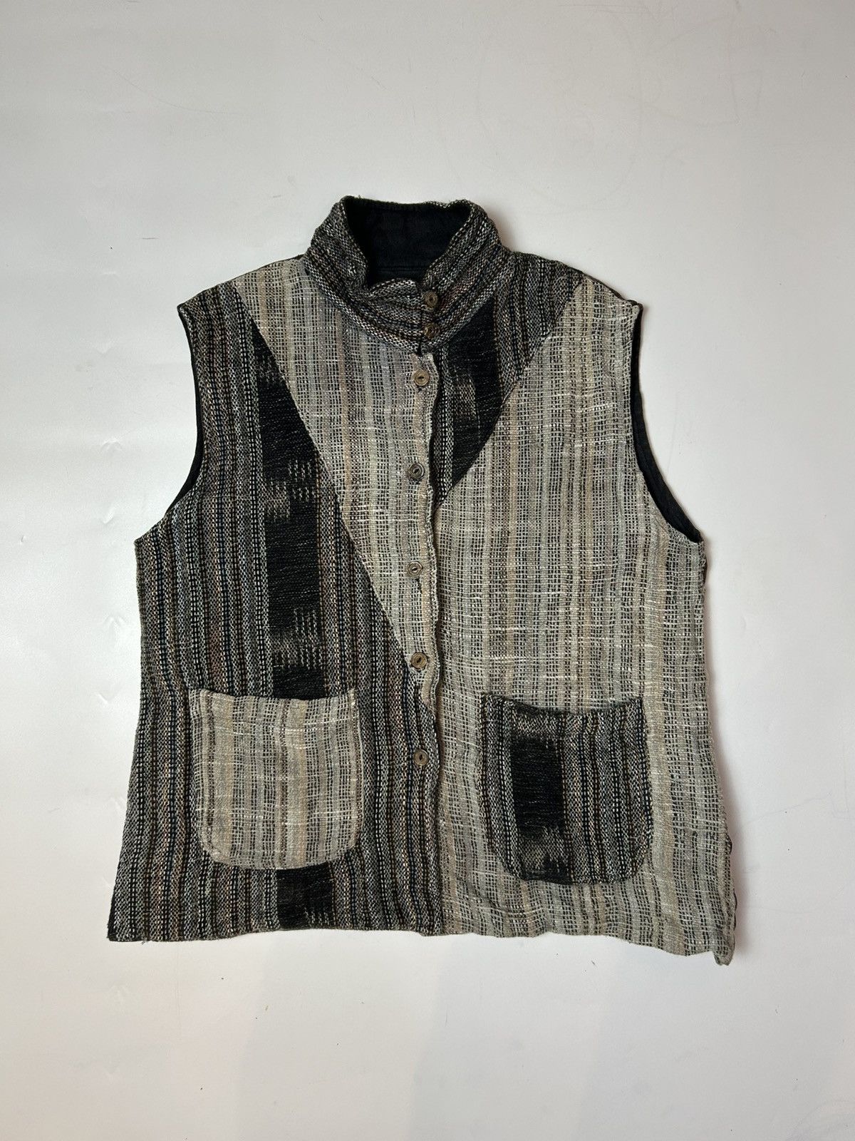 VINTAGE HANDMADE KAPITAL INSPIRED PATCHWORK REVERSIBLE VEST