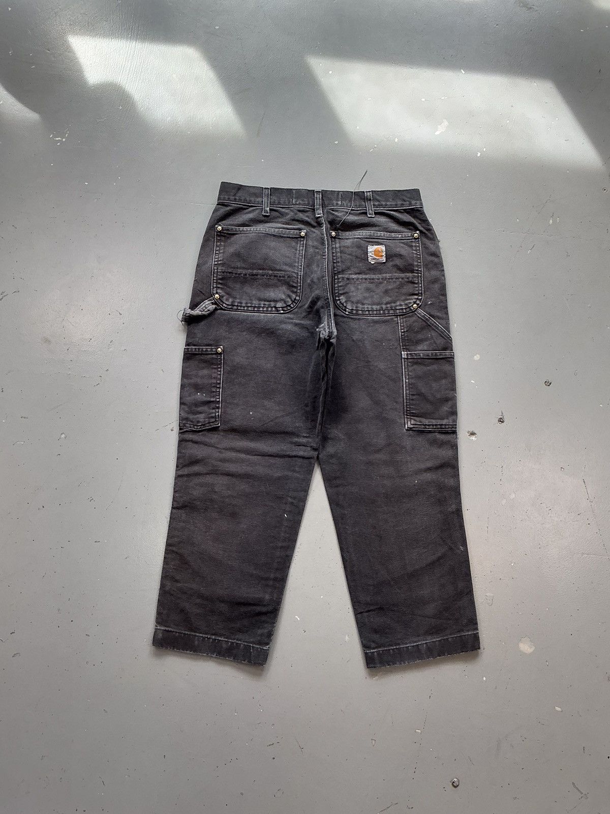 Carhartt × Vintage Vintage Carhartt b01BLK distressed painted double knee denim Size US 32 / EU 48 - 2 Thumbnail