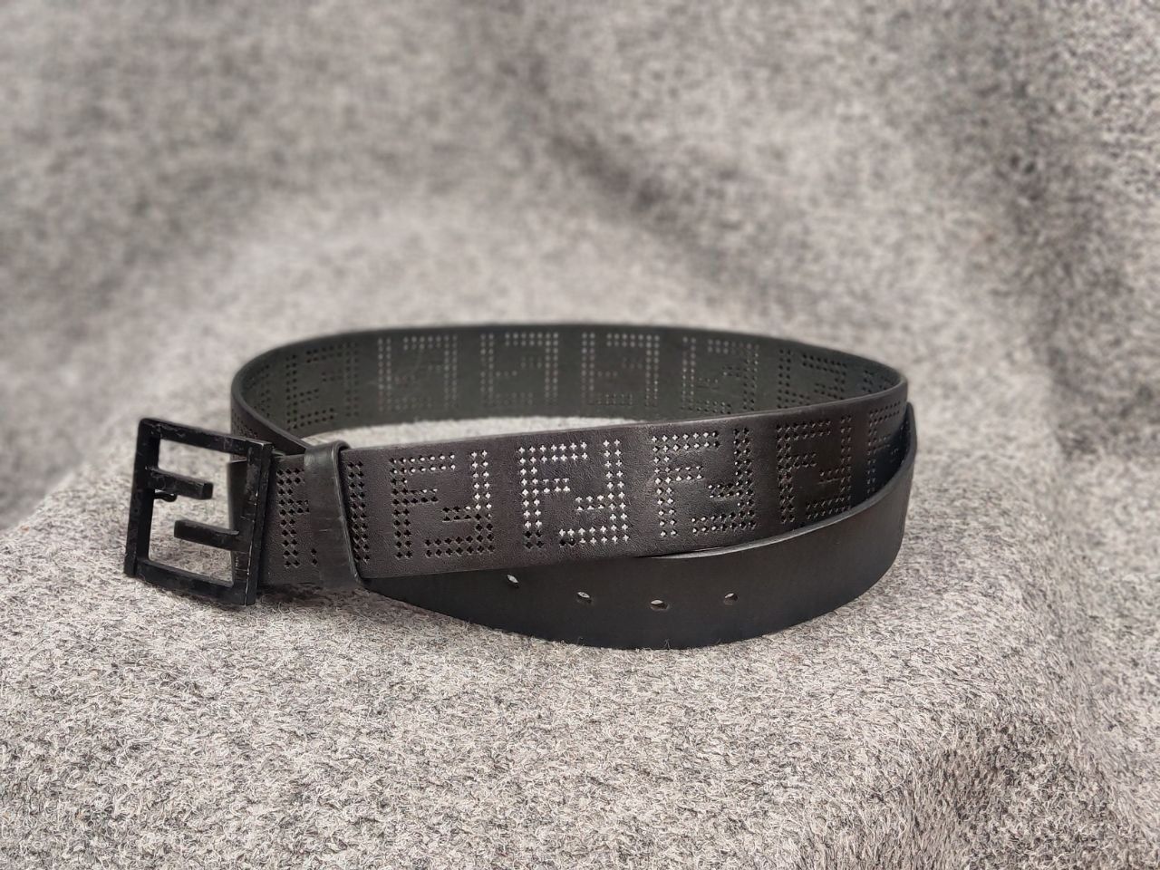 Fendi 🖤 Fendi FF zucca Logo authentic Leather Black Monogram Belt Size ONE SIZE - 5 Thumbnail