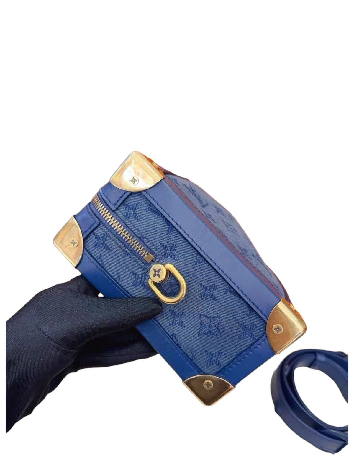 Louis Vuitton Louis Vuitton Soft Trunk Crossbody Bag Monogram Denim Navy Size ONE SIZE - 2 Thumbnail