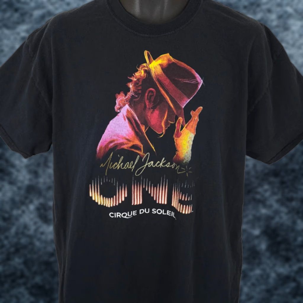 Vintage Michael Jackson One T Shirt Mens XL Black Cirque Du Soleil Souvenir Vegas Ladies? Size US XL / EU 56 / 4 - 1 Thumbnail