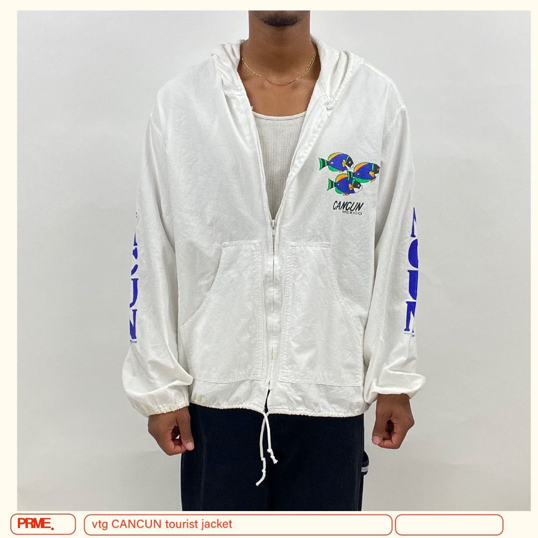 Japanese Brand × Vintage vintage 90s CANCUN MEXICO Tourist Big Spellout zip up jacket Size US L / EU 52-54 / 3 - 4 Thumbnail
