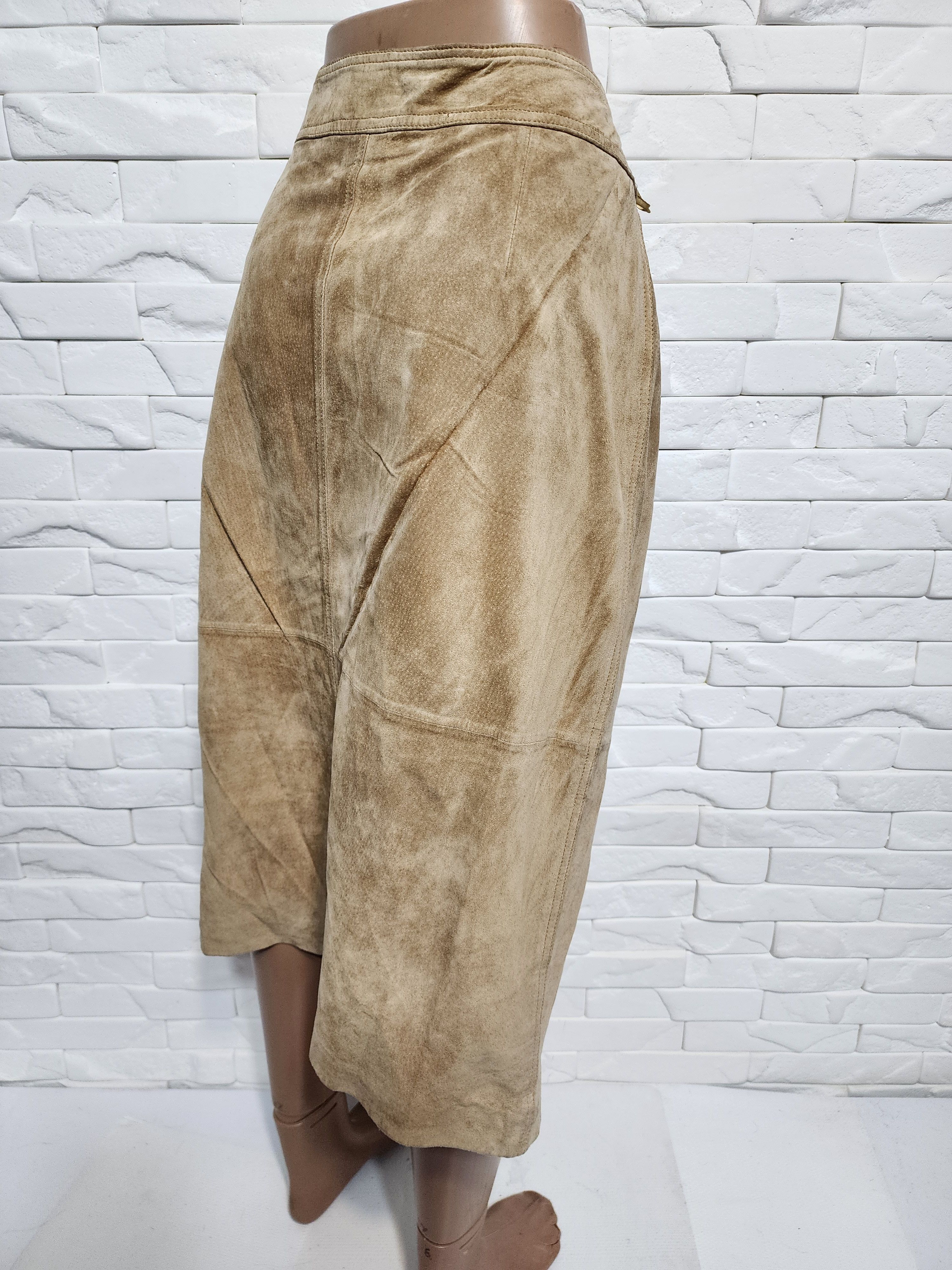 Other Brown Leather Skirt: Vintage 70s Style. Size 34" / US 12 / IT 48 - 6 Thumbnail