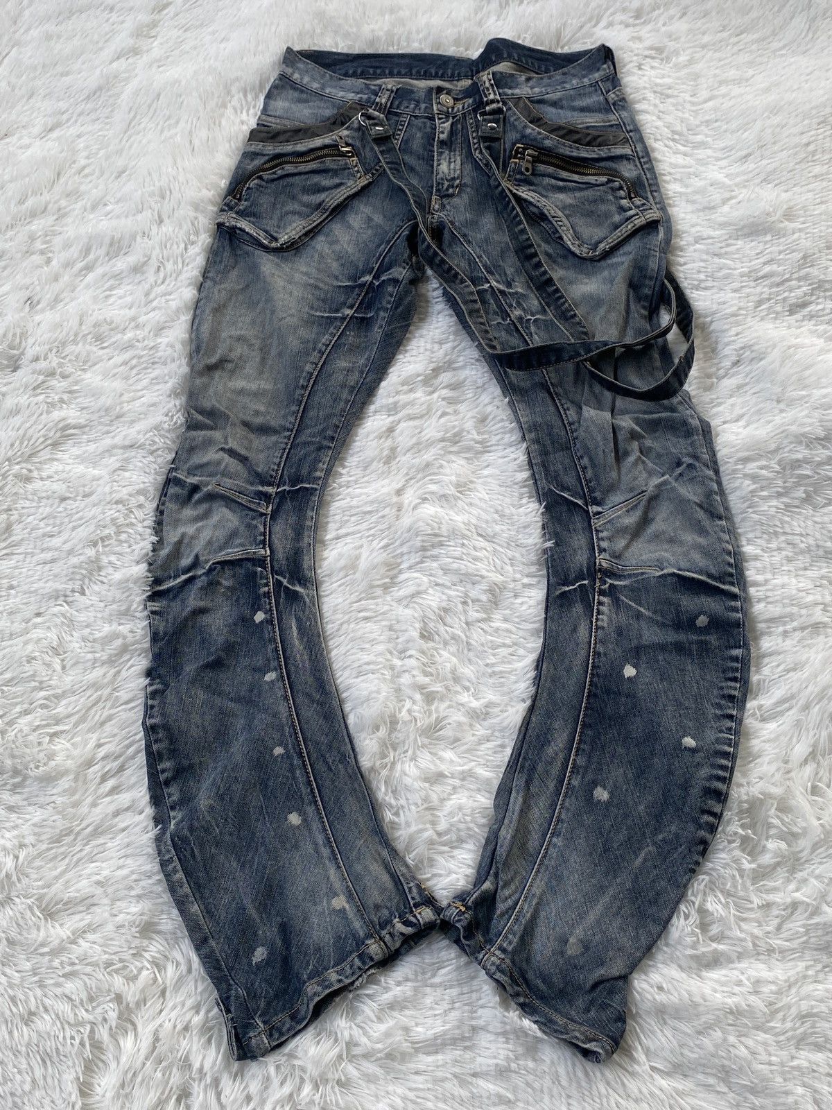 PPFM 🔥RARE🔥Vintage PPFM Banana Cut Denim Jeans Bondage Size US 31 - 2 Thumbnail