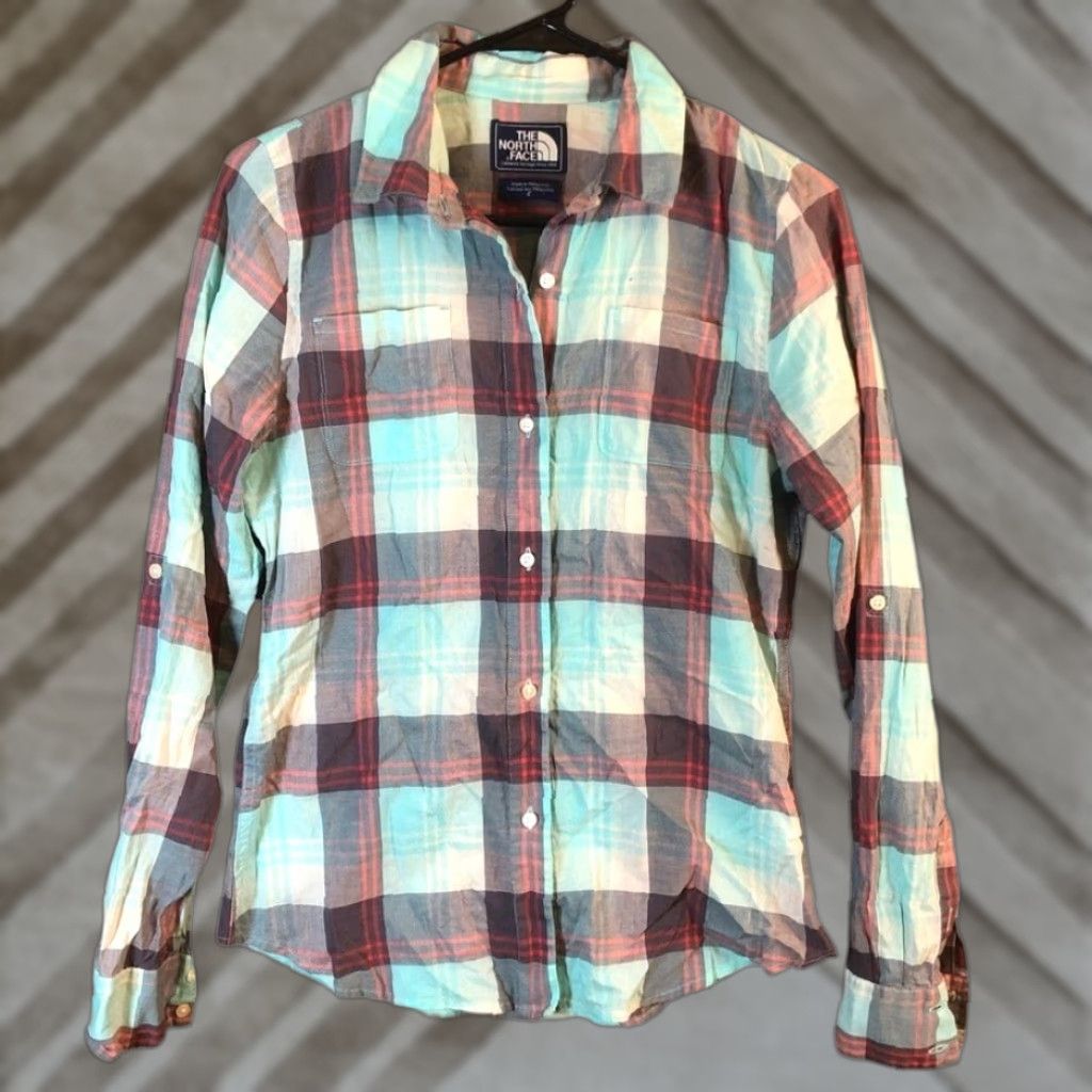 Vintage The North Face Womens Shirt Plaid Collared Button-Up Long Sleeve Small Size S / US 4 / IT 40 - 1 Thumbnail