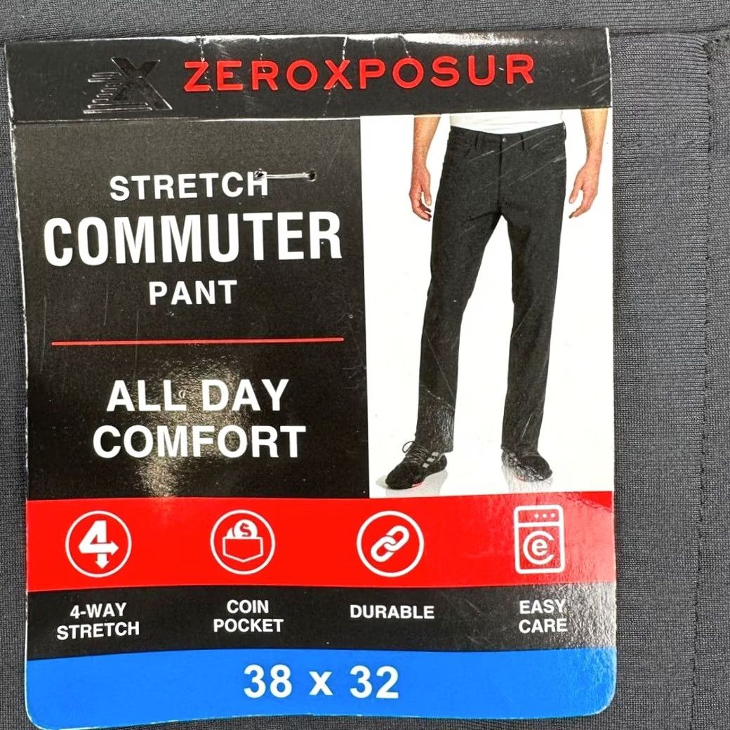 ZeroXposur VINTAGE ZeroXposur Commuter Pants Men 38X32 Dark Grey Chino 4 Way Stretch Flat Front NEW Size US 38 / EU 54 - 2 Thumbnail