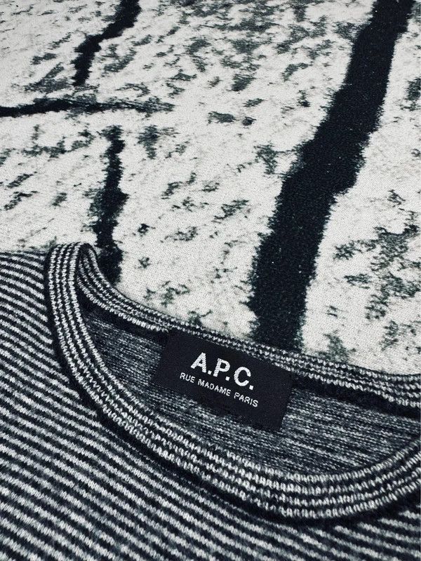 A.P.C. Apc Merino wool striped sweater navy blue white M Size M / US 6-8 / IT 42-44 - 4 Thumbnail