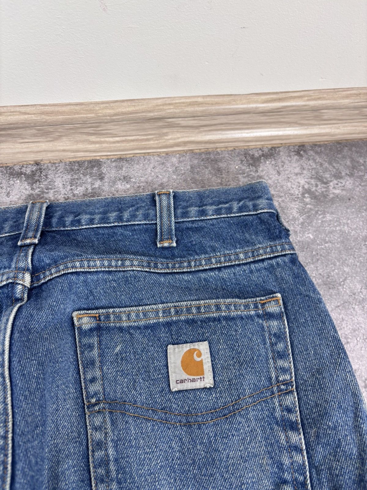 Carhartt Carhartt Men’s Blue Denim Jeans Relaxed Fit Distressed Size US 34 / EU 50 - 8 Thumbnail