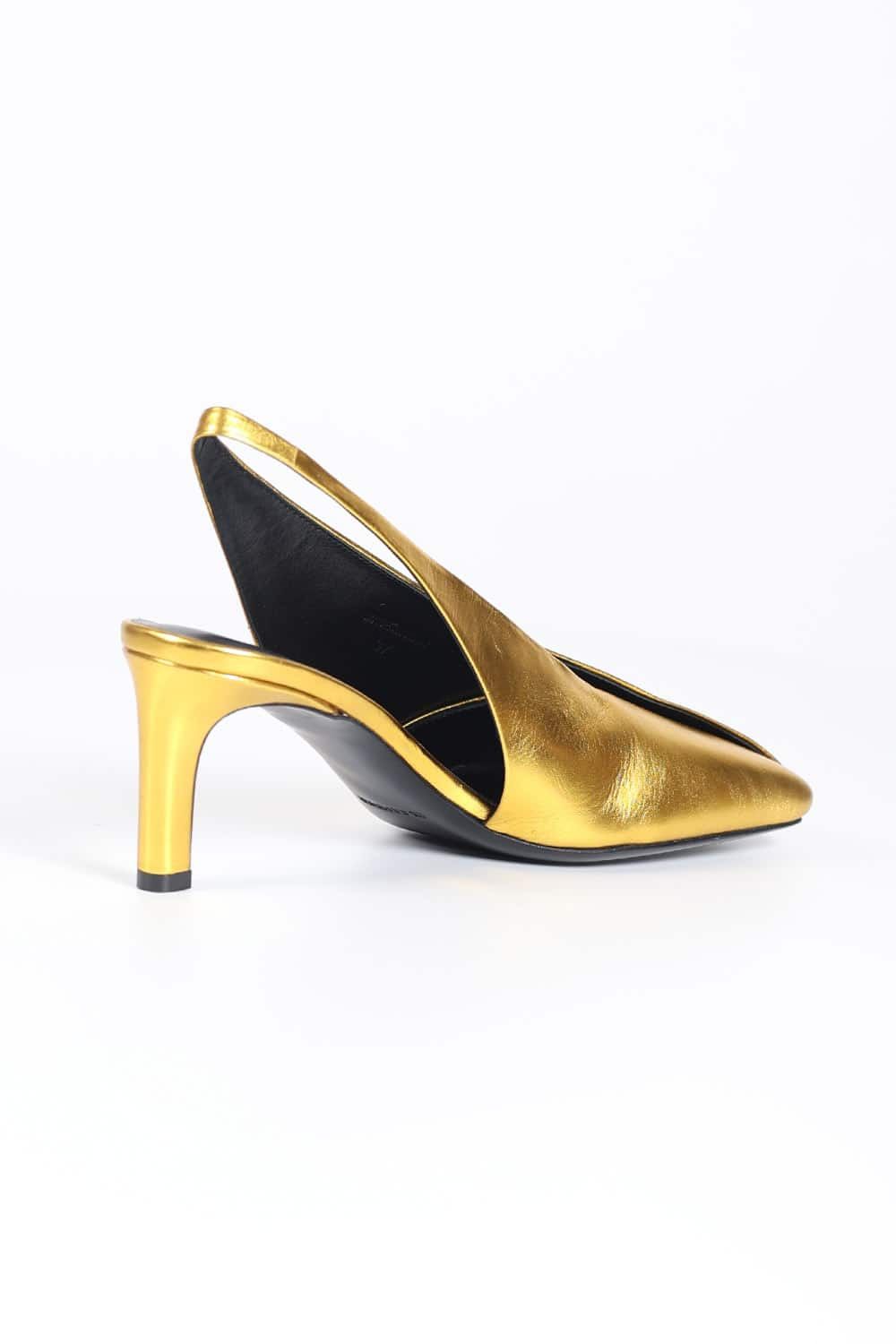 Jil Sander o1loc1c0426 Square Toe Pumps in Golden Size US 8 / IT 38 - 4 Thumbnail