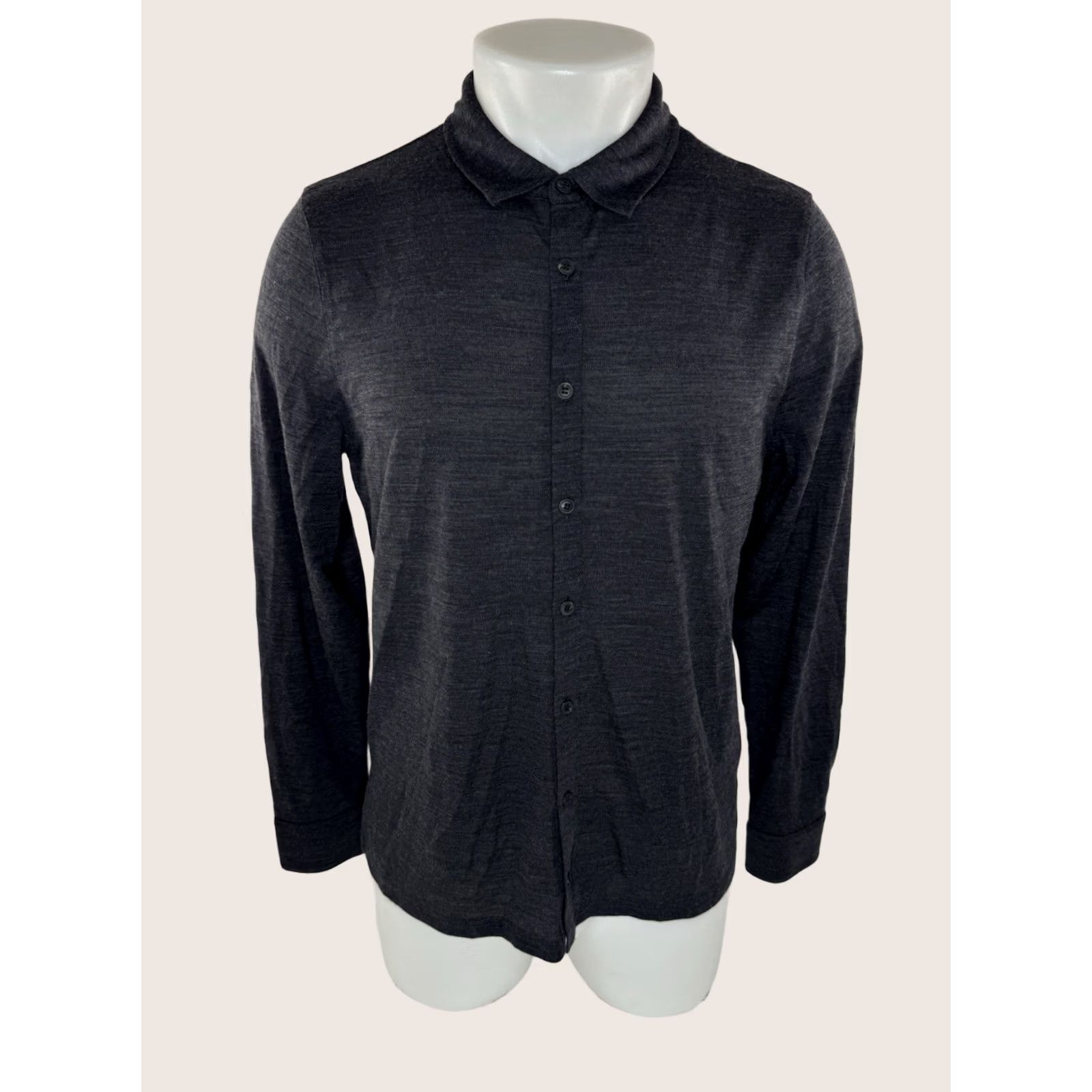 NAADAM NAADAM Cashmere Mens M Ultralight Shirt Button-Up Charcoal Long Sleeve XL? Size US M / EU 48-50 / 2 - 1 Thumbnail