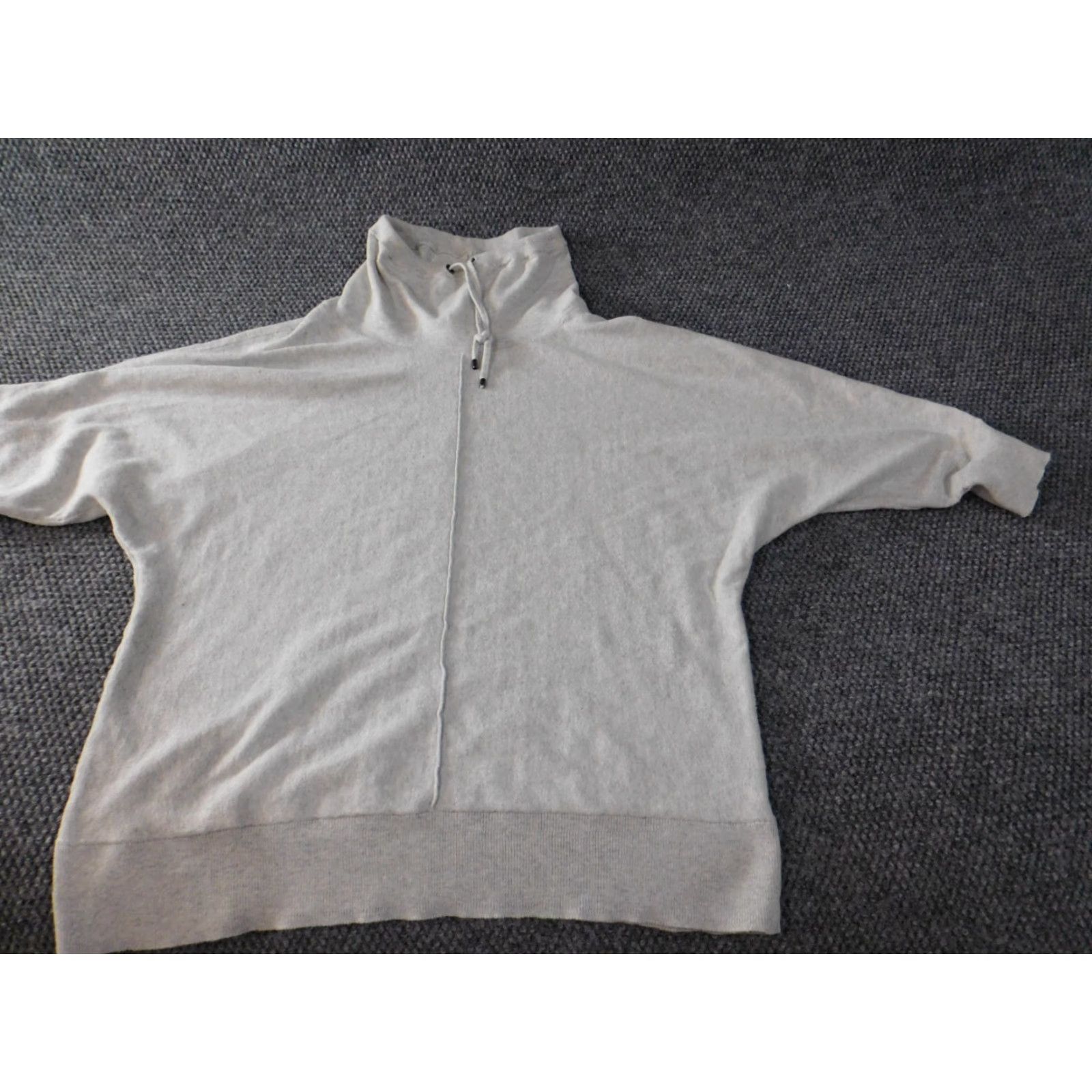 Jones New York Jones New York Womens Sweater 1X Plus Gray Turtleneck Pullover Raglan Sleeve 3/4 Open-Knit Cotton Logo Casual Modern Stretch V-Neck N/A Size XL / US 12-14 / IT 48-50 - 2 Thumbnail