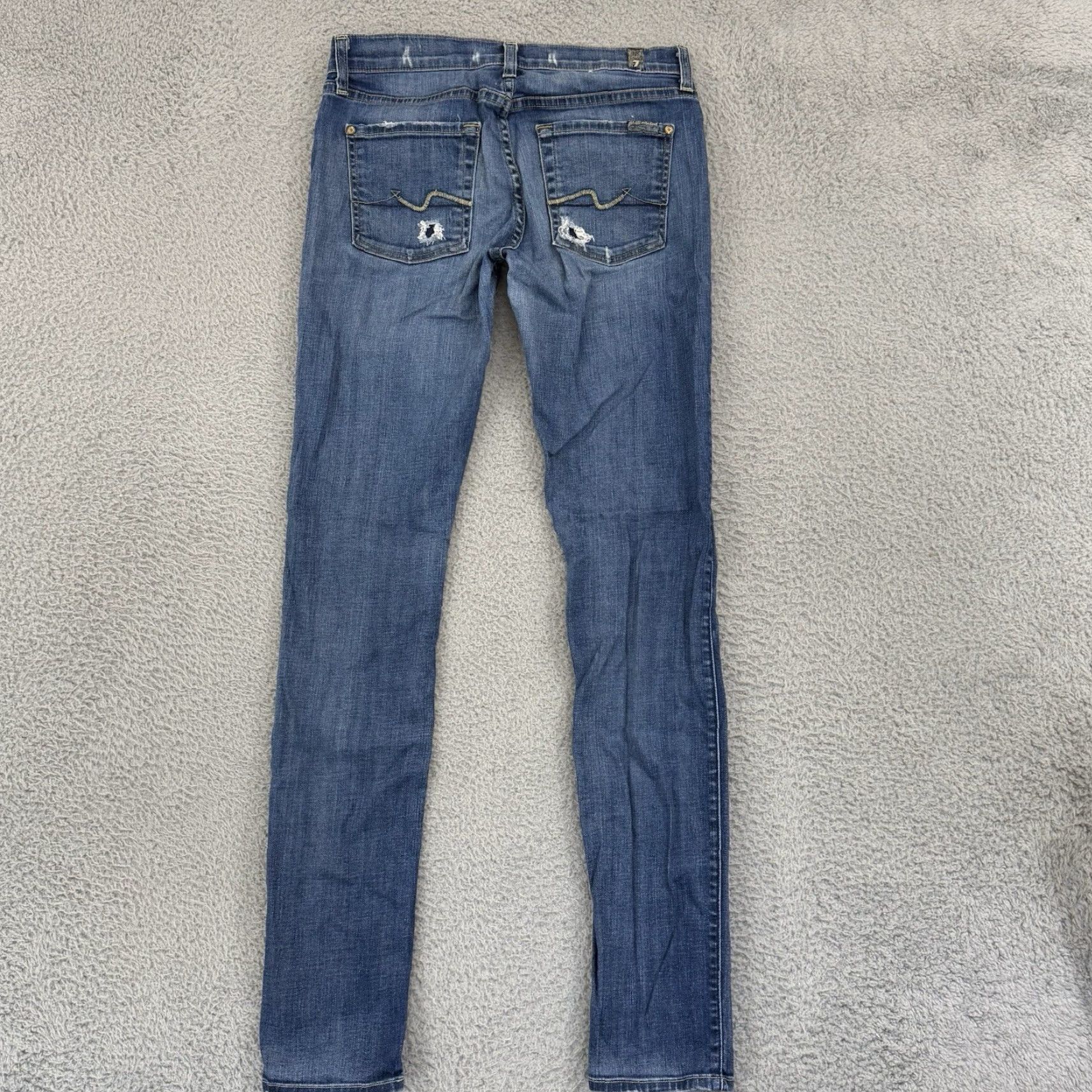7 For All Mankind 7 For All Mankind Jeans Womens 29 Blue Roxanne Denim 30x32 Ankle Denim Casual Capri 80s Bohemian Hippie Womens Jeans Size 29" - 6 Thumbnail
