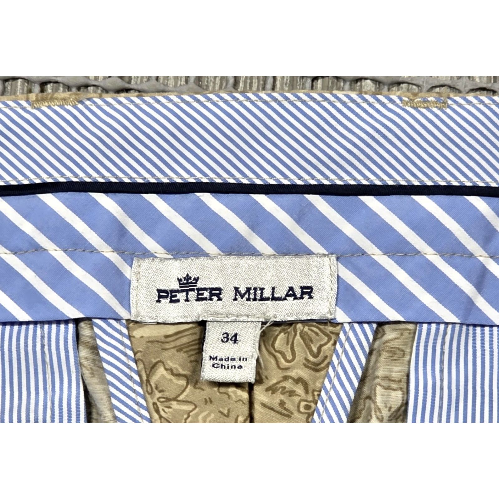 Peter Millar Peter Millar Poplin Shorts Mens 34 Brown Floral Golf Flat Front Chino Paisley Size US 34 / EU 50 - 7 Thumbnail