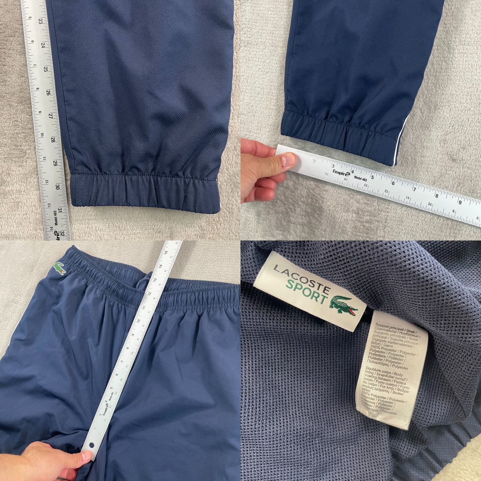 Lacoste Lacoste Tracksuit Mens Small Navy Blue 2 Piece Jacket Pants Zip Collared Logo Activewear Performance Size US 29 - 10 Thumbnail