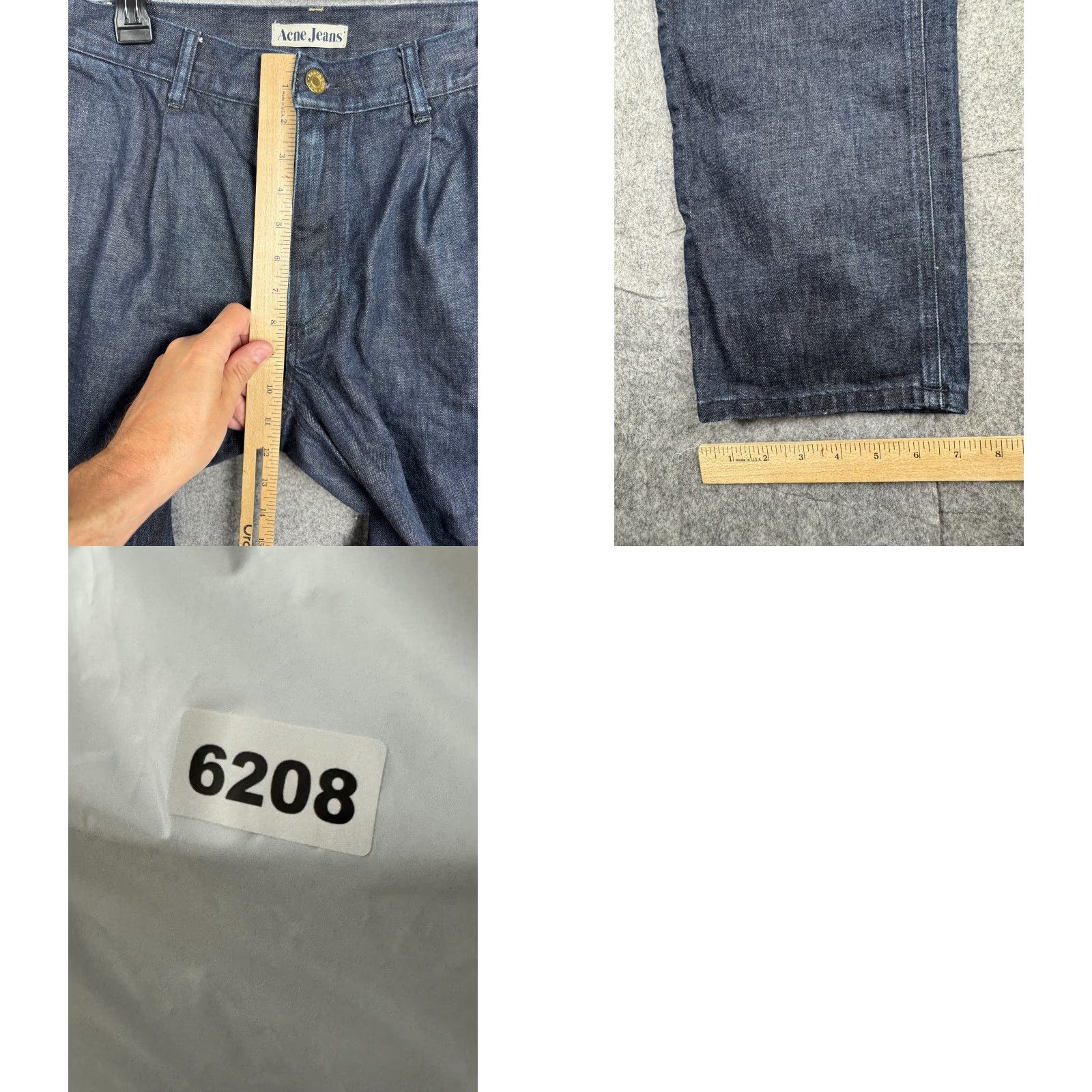 Vintage Acne Jeans Jeans Men 50 Regular 32x32 Blue SELVEDGE Straight Denim Inseam 32 Rise Mid Pockets Button Cotton Blend Cotton Solid 50 Size US 32 / EU 48 - 9 Thumbnail