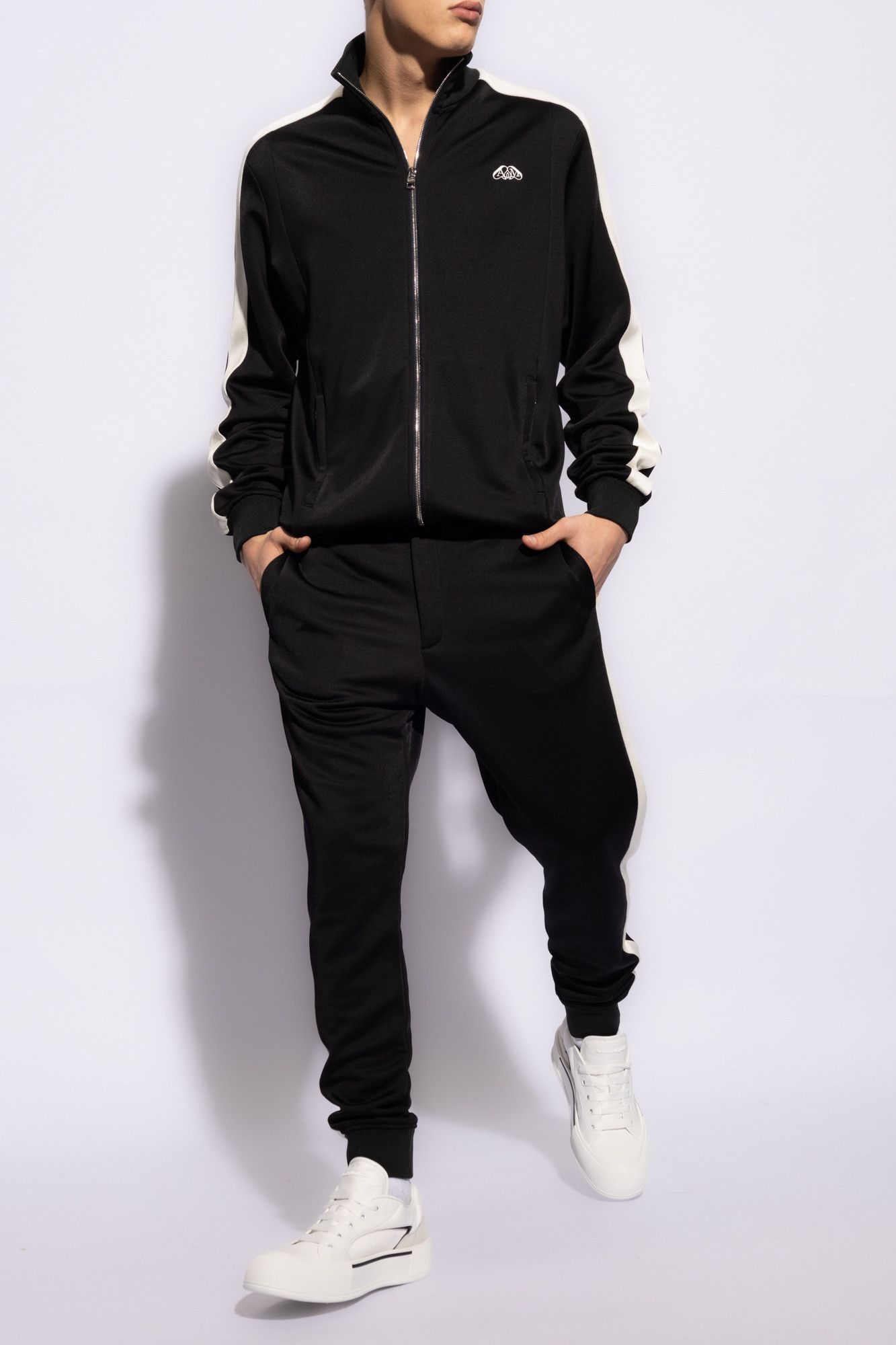 Alexander McQueen o1w1db10725 Funnel Neck Tracktop Jacket in Navy/White Size US M / EU 48-50 / 2 - 3 Thumbnail