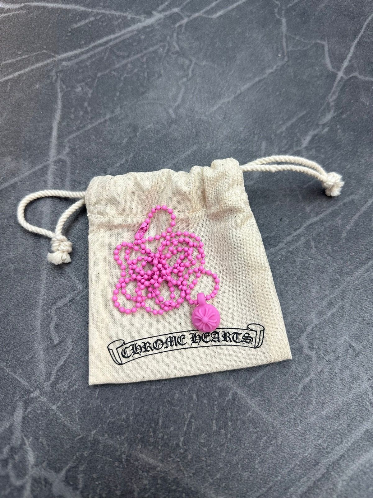 Chrome Hearts Chrome Hearts Silicon Crossball Charm Necklace Pink Size ONE SIZE - 1 Thumbnail