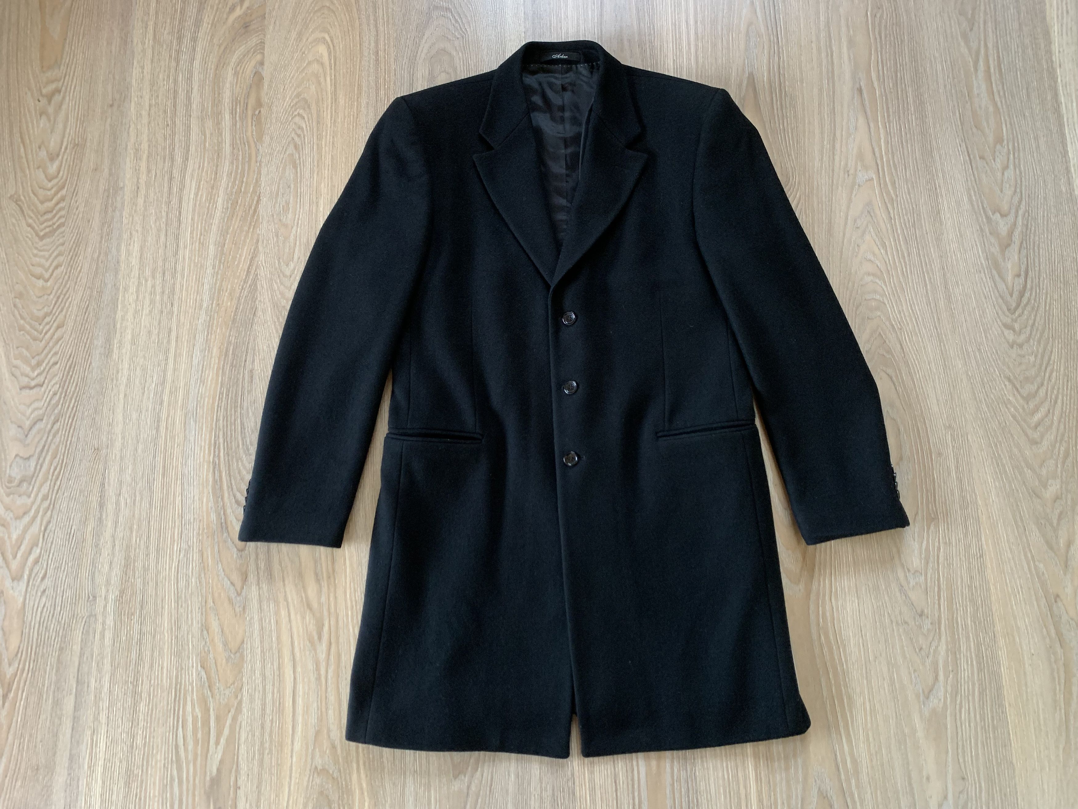Designer × Vintage Arber Long Wool Black Coat Size US M / EU 48-50 / 2 - 3 Thumbnail