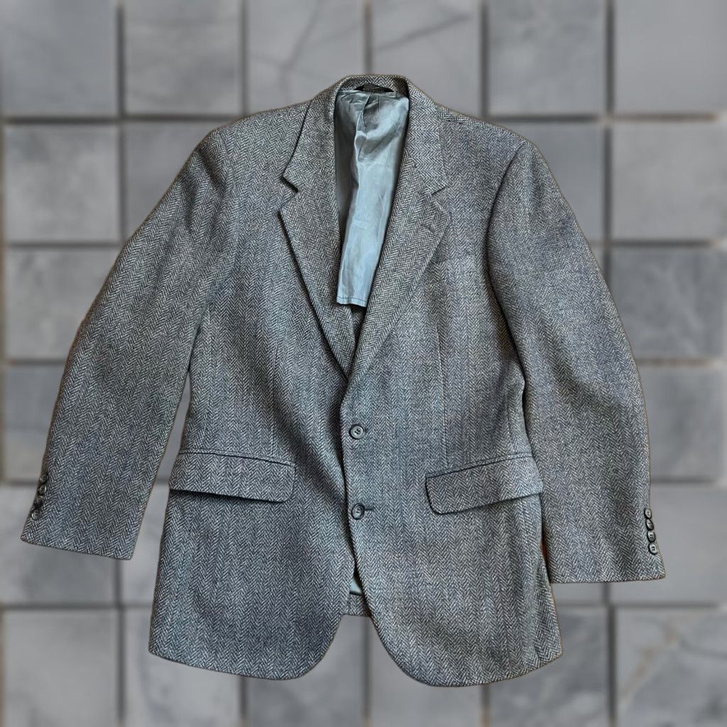Vintage VINTAGE Boundary Waters Milnburn Tweed Blazer Mens 38 Sport Coat Gray Regular Coat Mens 38 Gr ay Boundry Water Vintage Size 38R - 1 Thumbnail