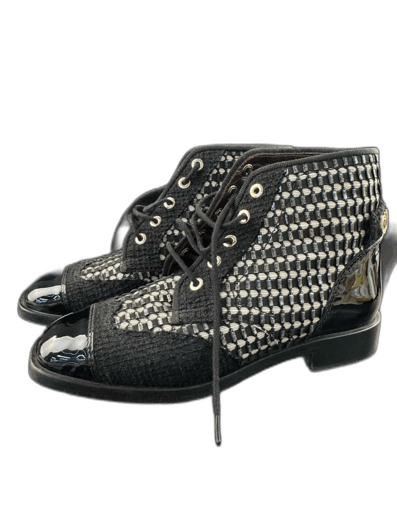 Chanel CHANEL Comfortable Mid-Calf Martin Boots Women Size US 5 / IT 35 - 1 Thumbnail