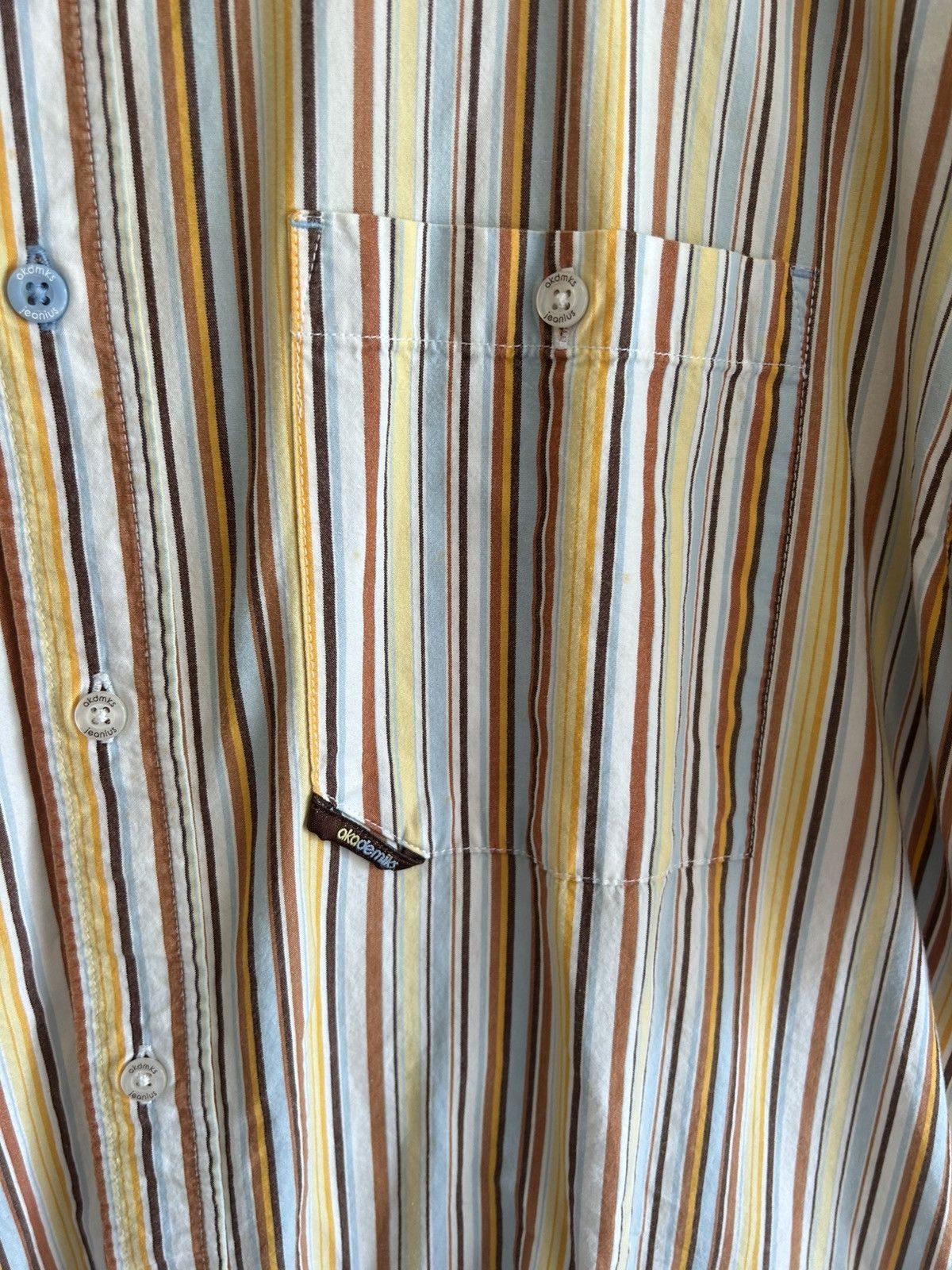 Vintage Vintage Akademiks Men’s Brown, Blue & Orange Button Up Shirt Size US M / EU 48-50 / 2 - 7 Thumbnail