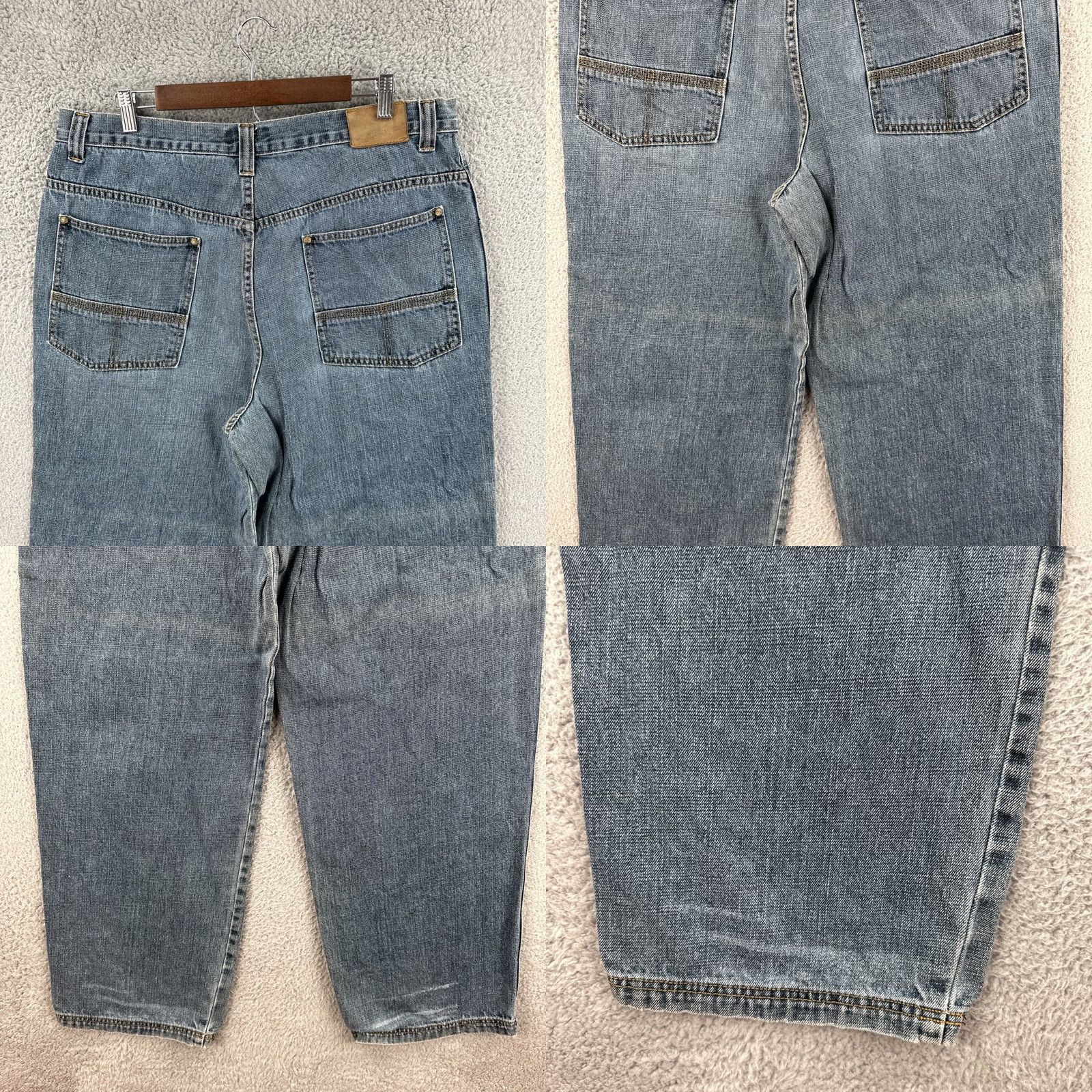 Timberland VINTAGE Timberland Jeans Mens 38x34 90s Hip Hop Baggy Wide-Leg Embroidered Logo Blue Size US 38 / EU 54 - 8 Thumbnail