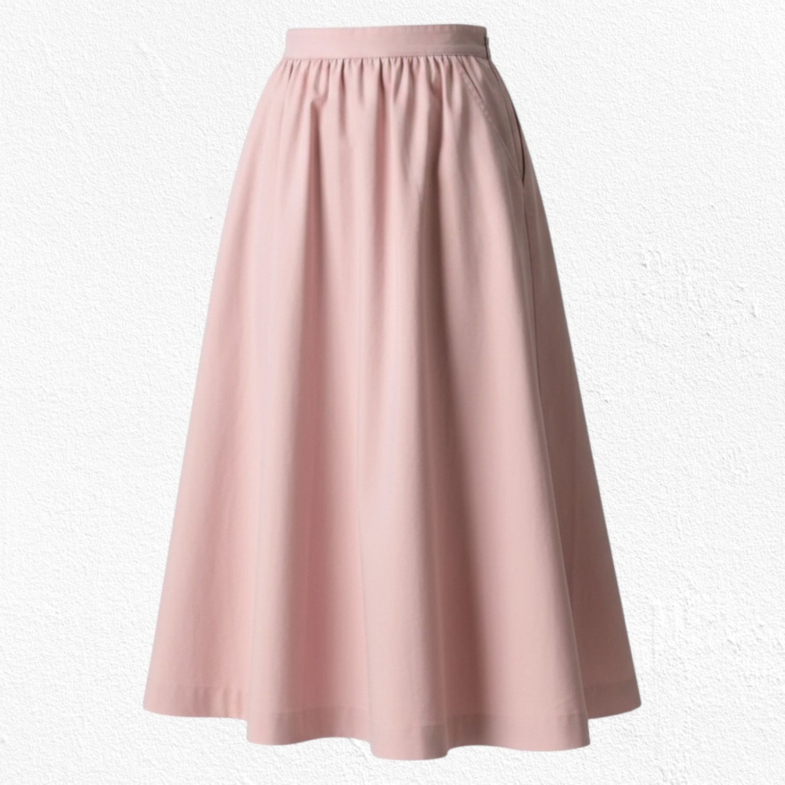 Vintage 1970s Powder Pink USA Union Made A-Line Midi Skirt Size 10 Size 32" / US 10 / IT 46 - 1 Thumbnail