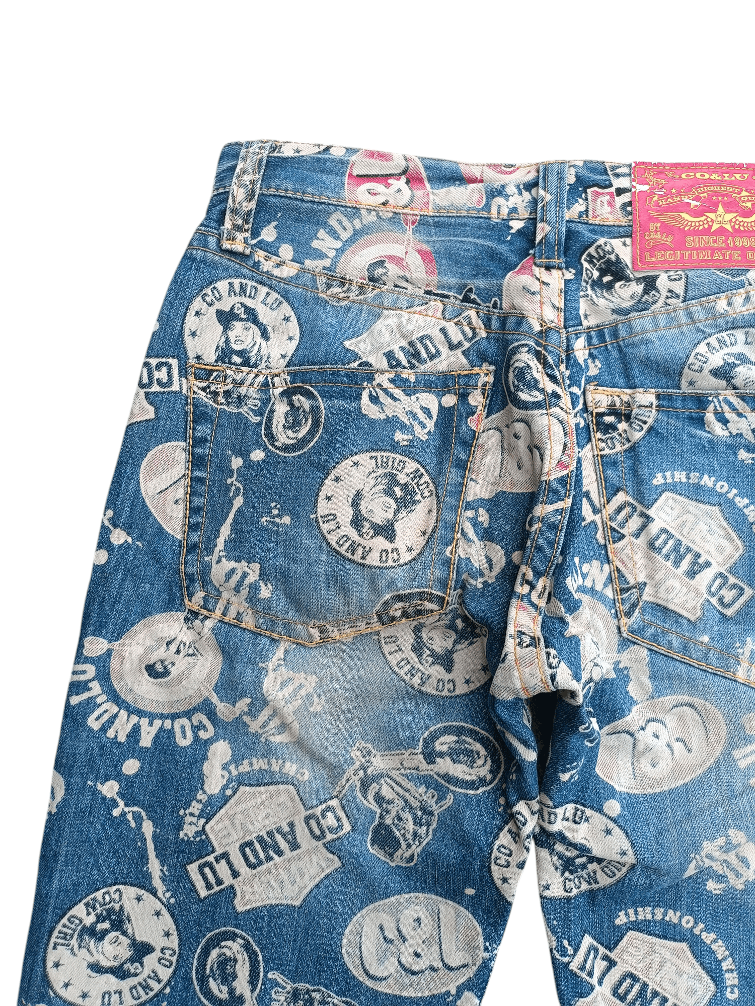 Japanese Brand × Vintage VINTAGE Co&Lu Cow Girl Hysteric Style Fullprint Jeans Size US 29 - 3 Thumbnail