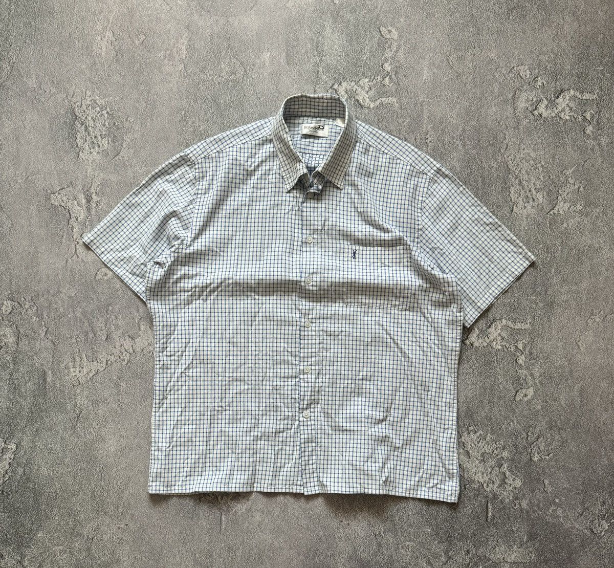 Vintage × Yves Saint Laurent YvesSaintLaurent YSL XL checkered shirt button up polo tee Size US XL / EU 56 / 4 - 5 Thumbnail