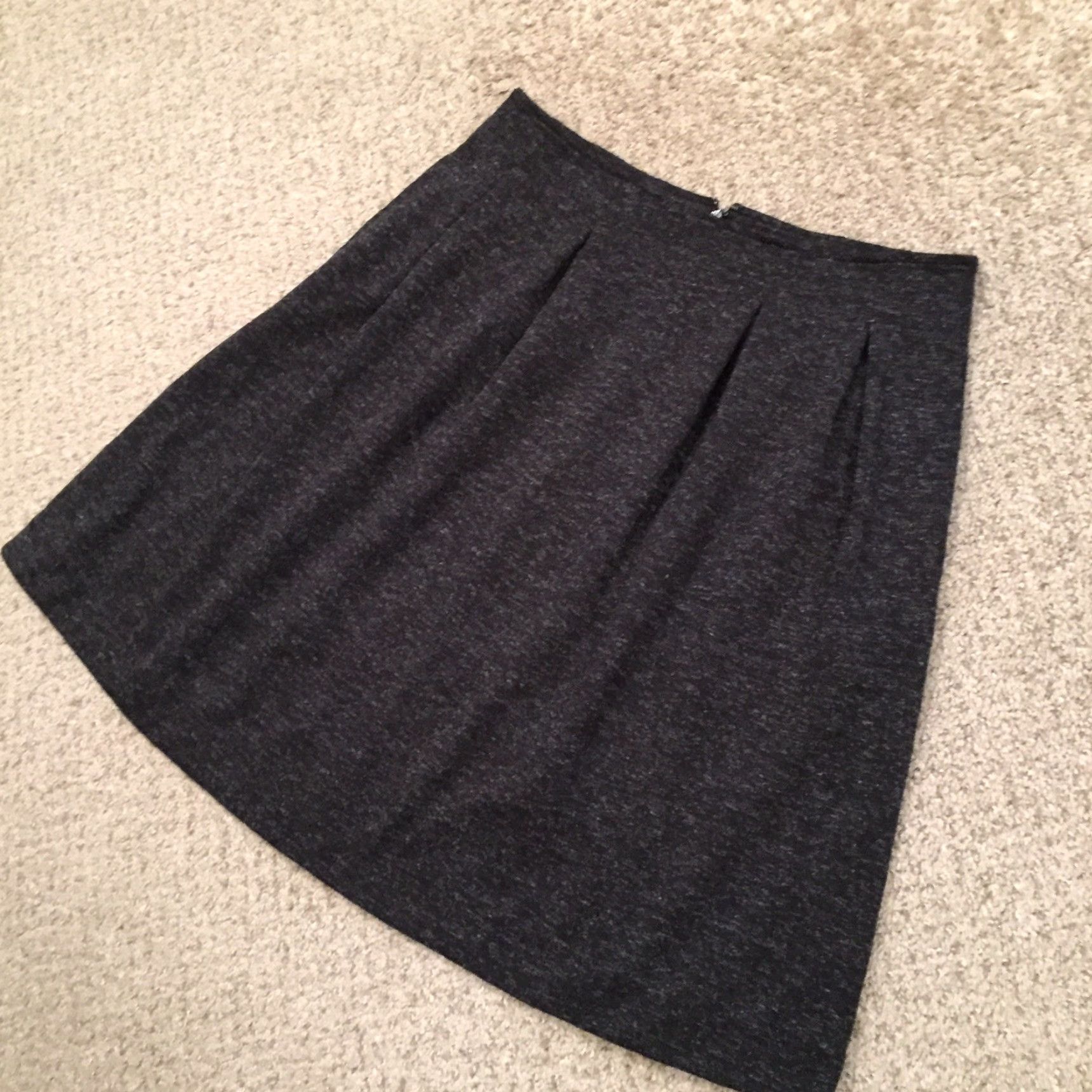 Lands' End Lands' End Skirt Women Knee Length Regular Size 8 Gray Pleated Pockets Flare[Zip] Size 30" / US 8 / IT 44 - 2 Thumbnail