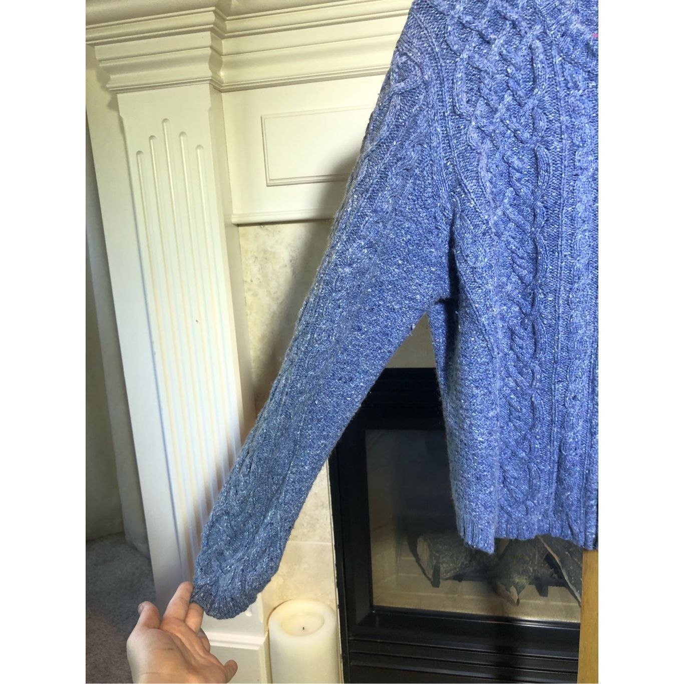 Croft & Barrow Croft & Barrow Women’s Periwinkle Blue Sweater Zip Up Jacket Size L / US 10 / IT 46 - 3 Thumbnail