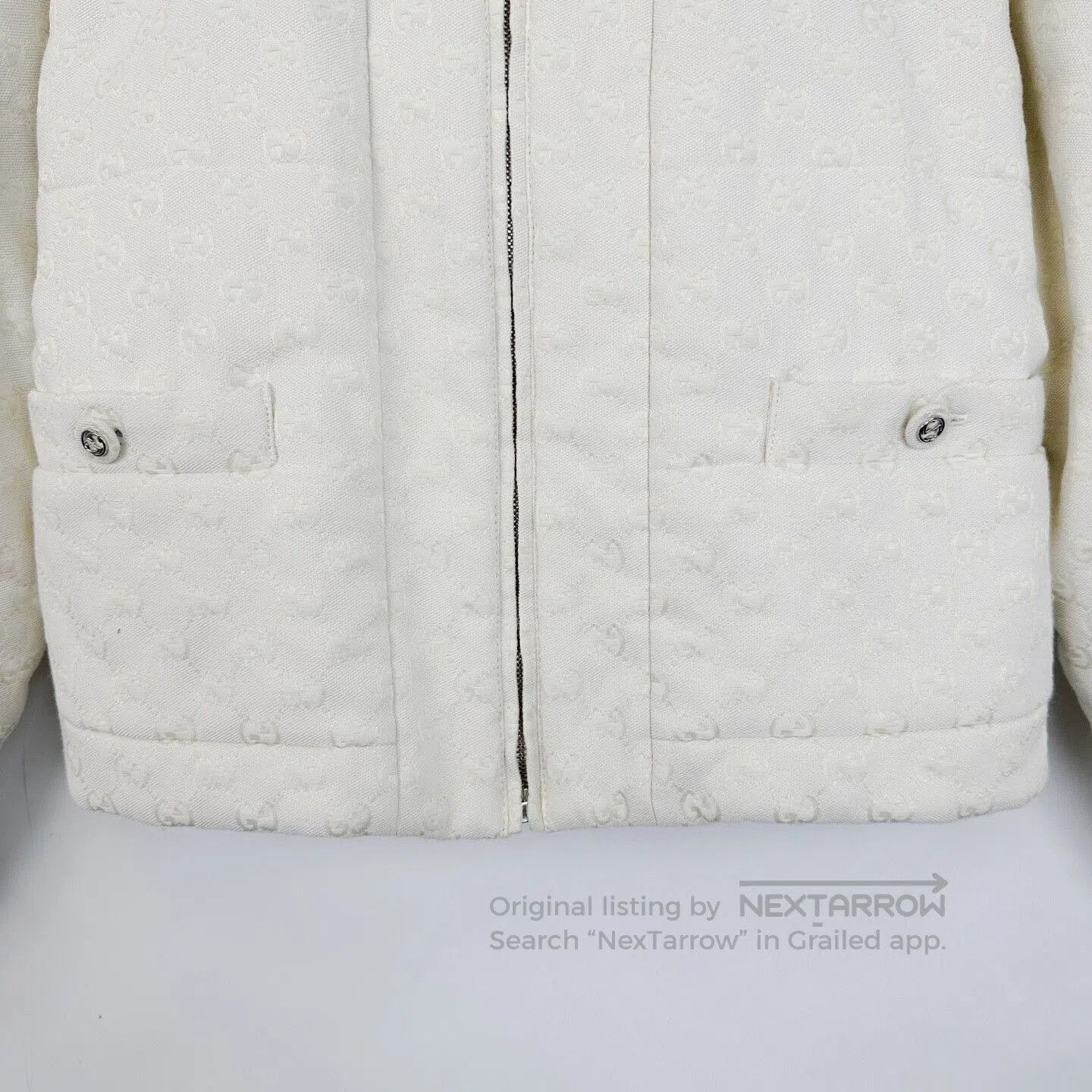 Gucci white gucci double g logo zip jacket. Size US M / EU 48-50 / 2 - 5 Thumbnail