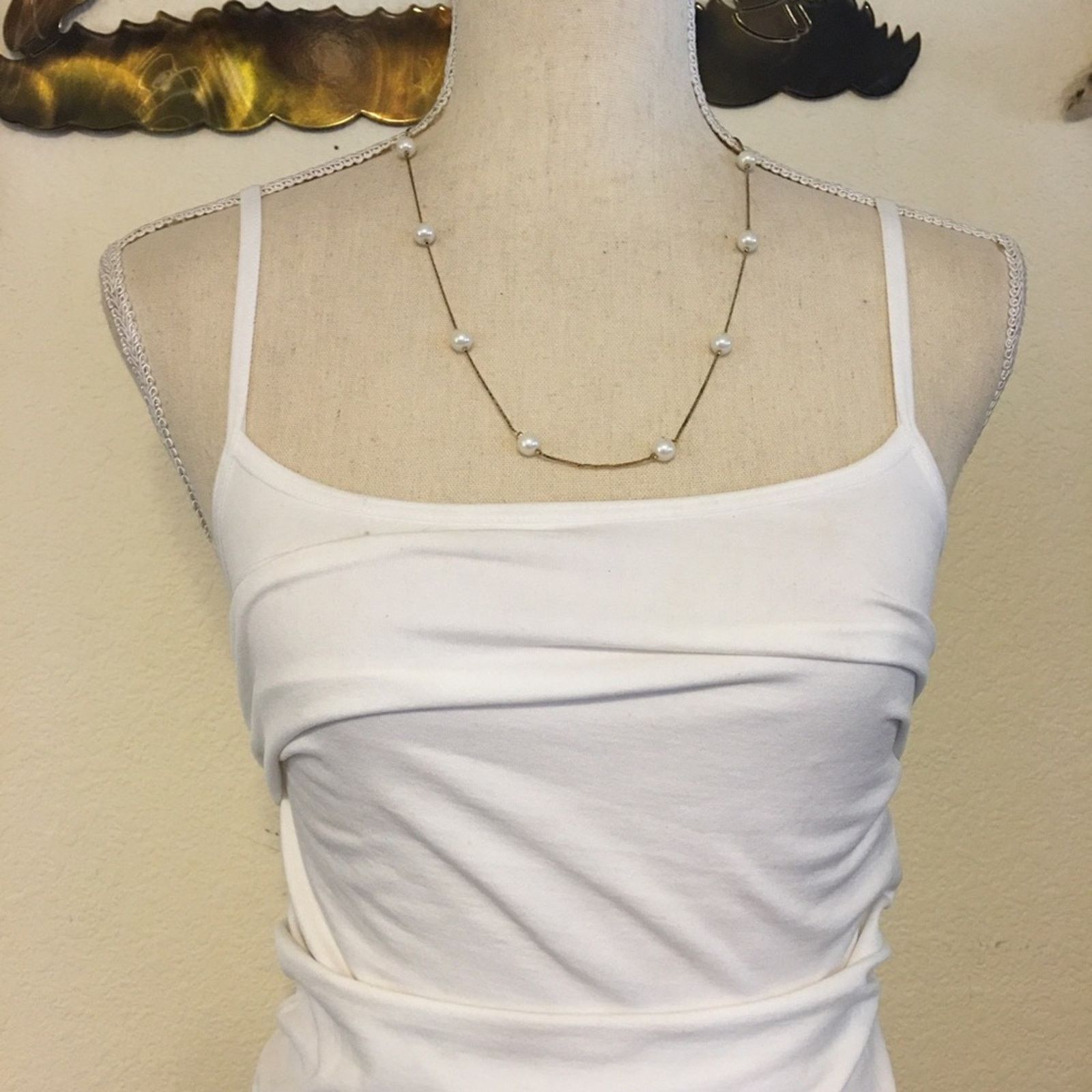 Jewelry Vintage gold tone box chain with pearls necklace Size ONE SIZE - 3 Thumbnail