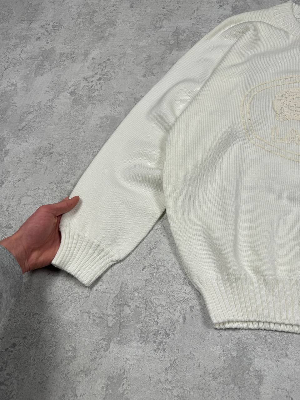 Lacoste Vintage Lacoste Y2K White Sweater Big Logo Size XL Size US XL / EU 56 / 4 - 4 Thumbnail