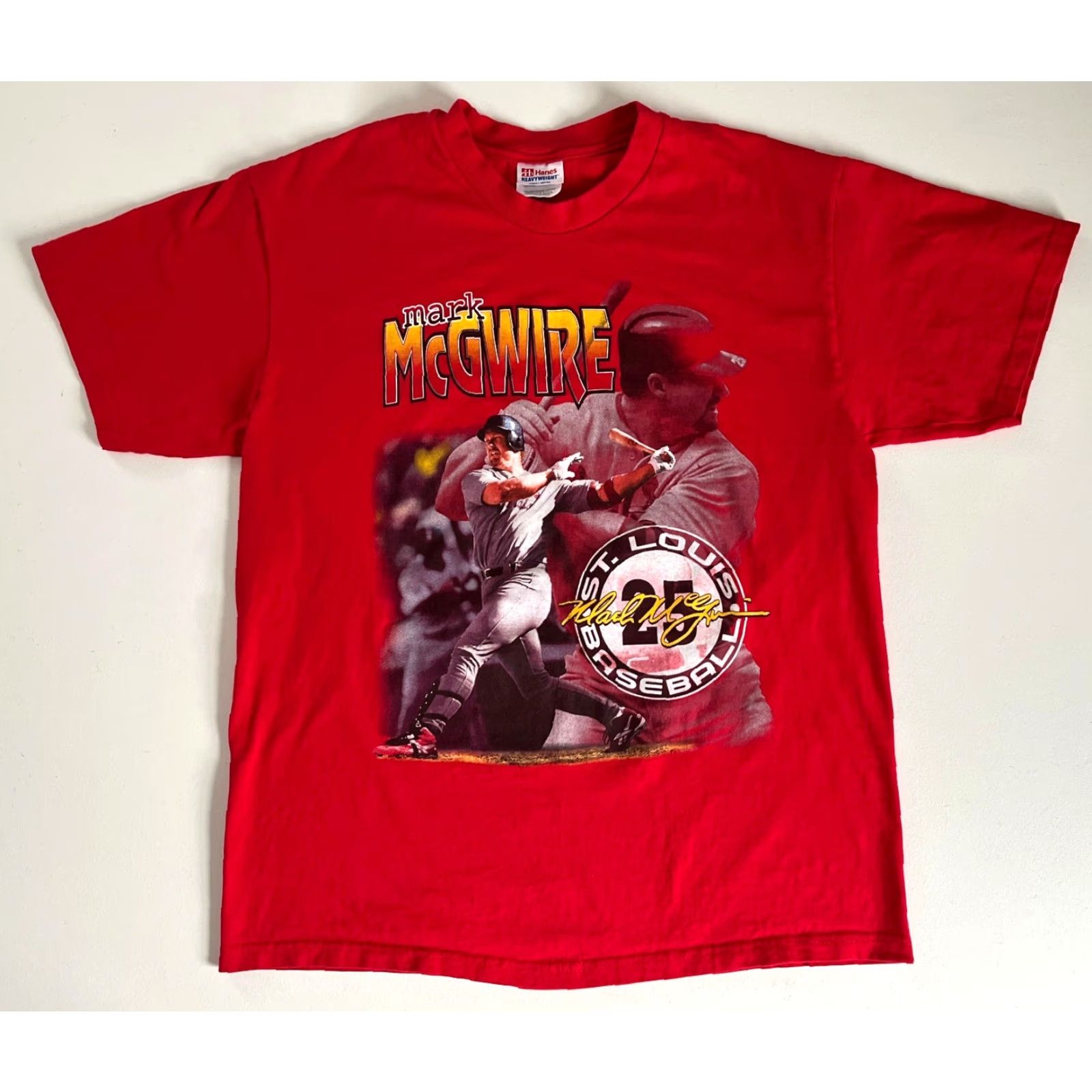 Hanes VINTAGE Men's 90s MLB St. Louis Cardinals T-Shirt Sz L Hanes Red Baseball Mark McGwire Size US L / EU 52-54 / 3 - 3 Thumbnail