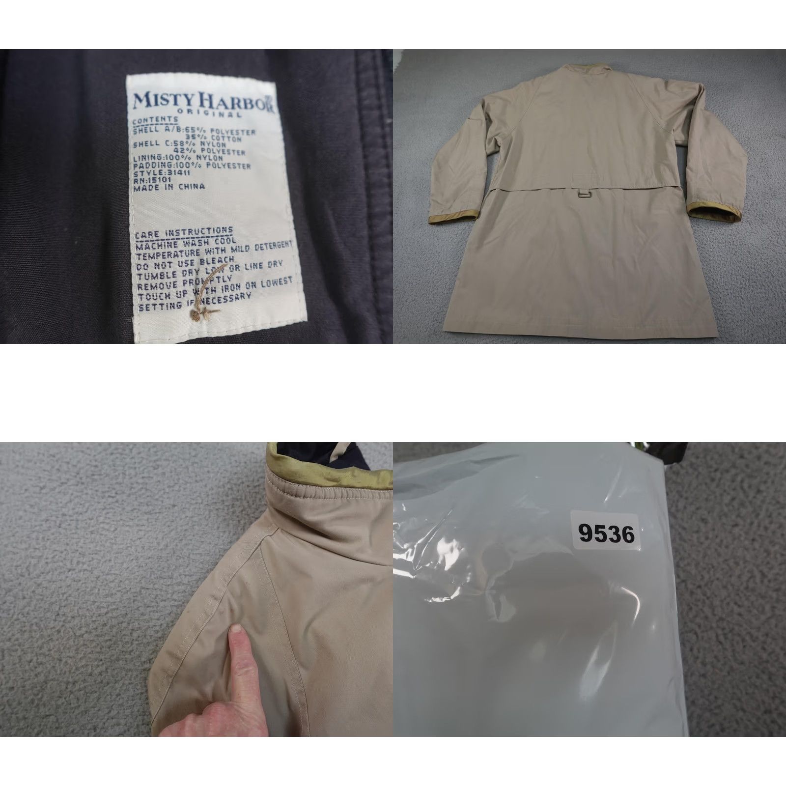 Vintage Misty Harbor Coat Womens Medium Beige Car Coat Button Front Lined Pockets Misty Harbor Size M / US 6-8 / IT 42-44 - 9 Thumbnail
