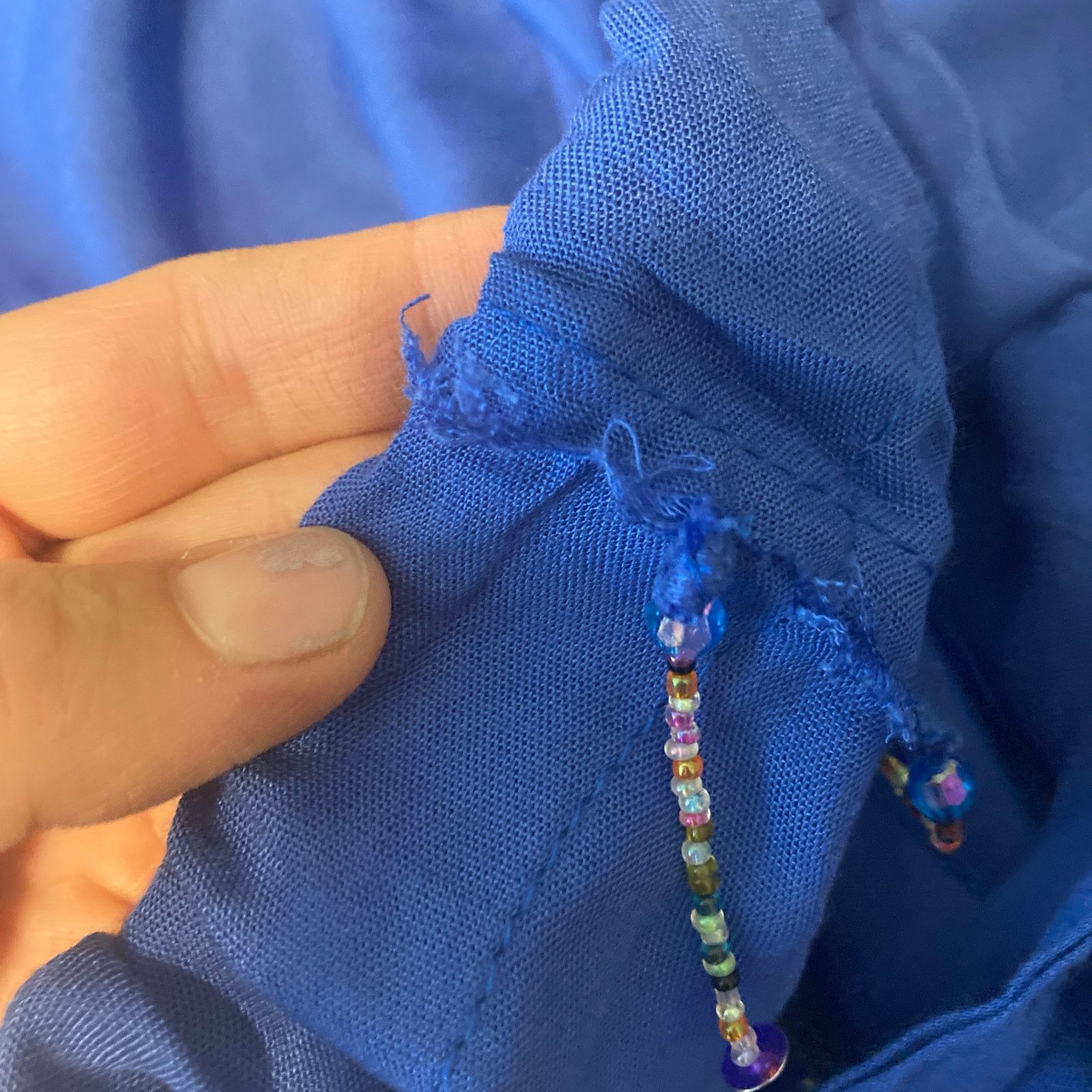 Other Pareos etc Royal Blue Beach High Rise Wide Leg Beaded Pants Size 34" / US 12 / IT 48 - 5 Thumbnail