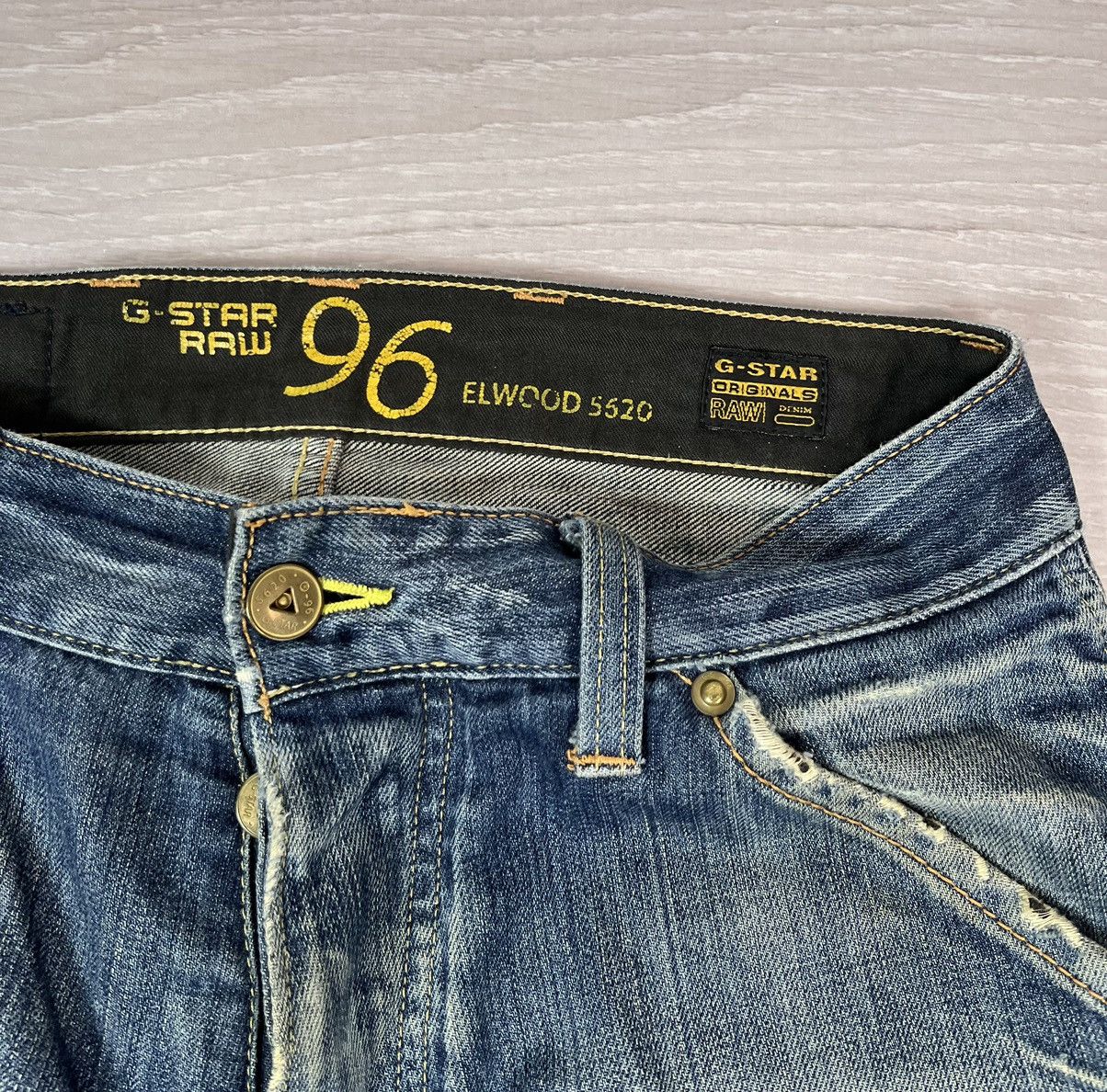 G-Star G Star Raw Elwood Denim Loose Fit Washed Distressed Pants Size US 31 - 10 Thumbnail