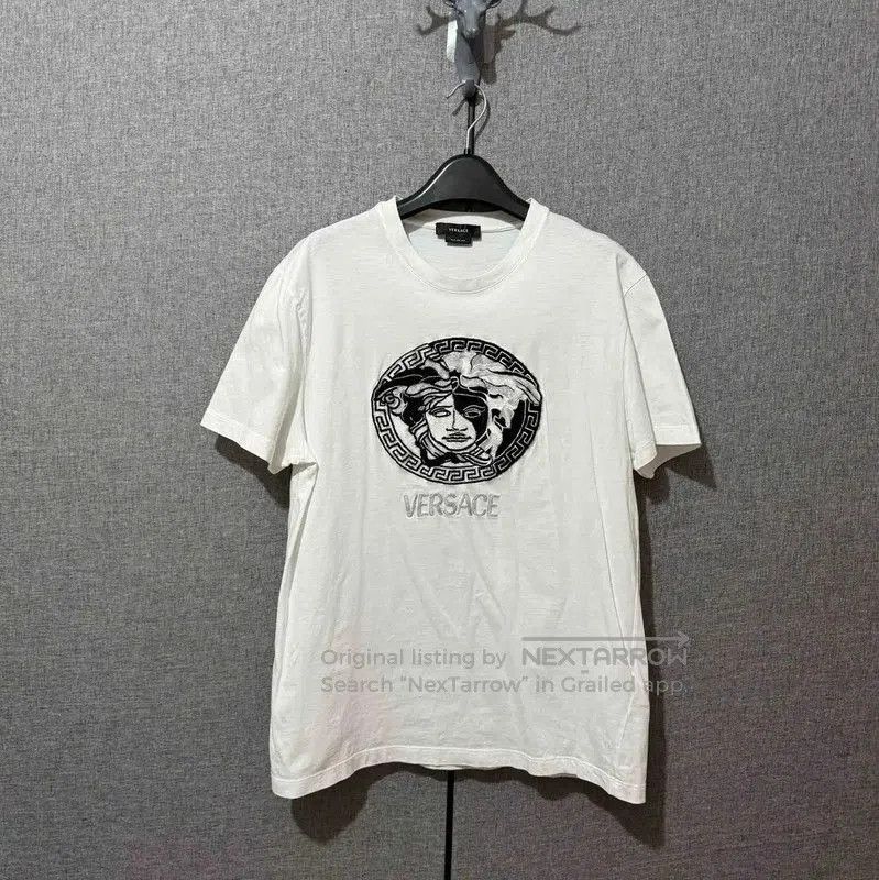 Versace Versace White Embroidered Logo T-Shirt Size L . Size US L / EU 52-54 / 3 - 1 Thumbnail