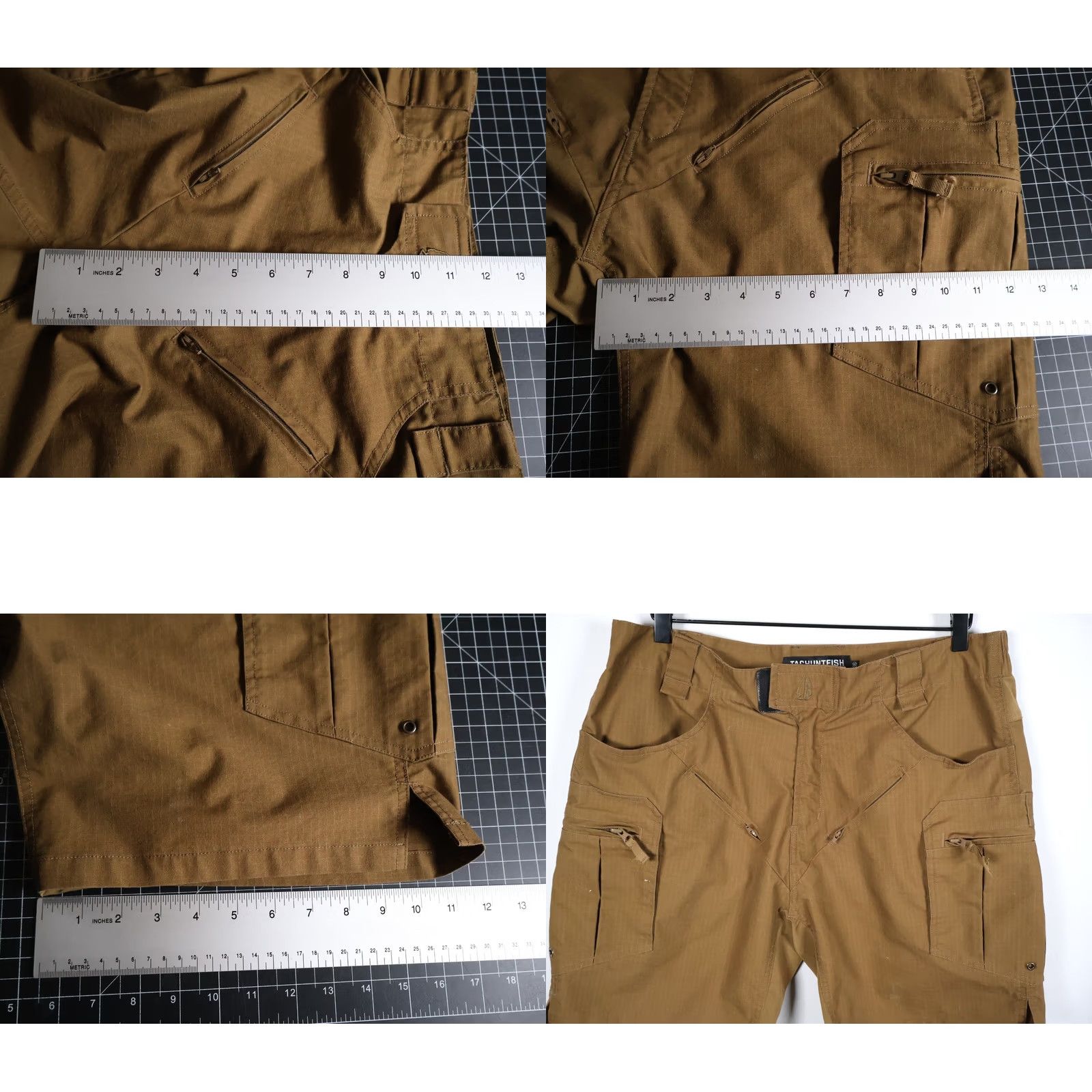 Vintage TacHuntFish Cargo Shorts Men's 36 x 8 Brown Tactical Outdoor Ripstop Bodpocket Zip Fly Rare Vintage? Size US 36 / EU 52 - 8 Thumbnail
