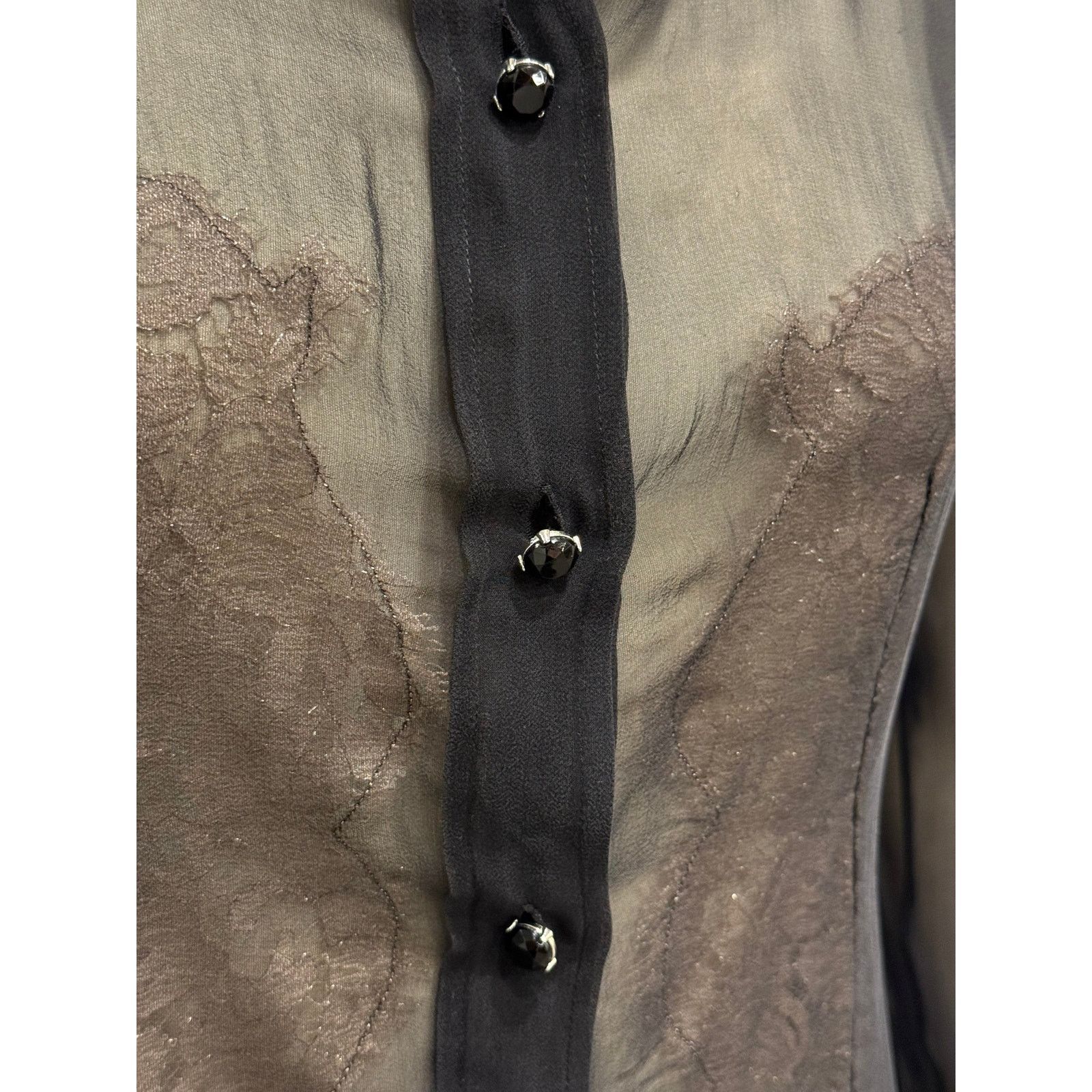 Dolce & Gabbana 2000s Dolce & Gabbana Silk lace hybrid shirt Size S / US 4 / IT 40 - 4 Thumbnail