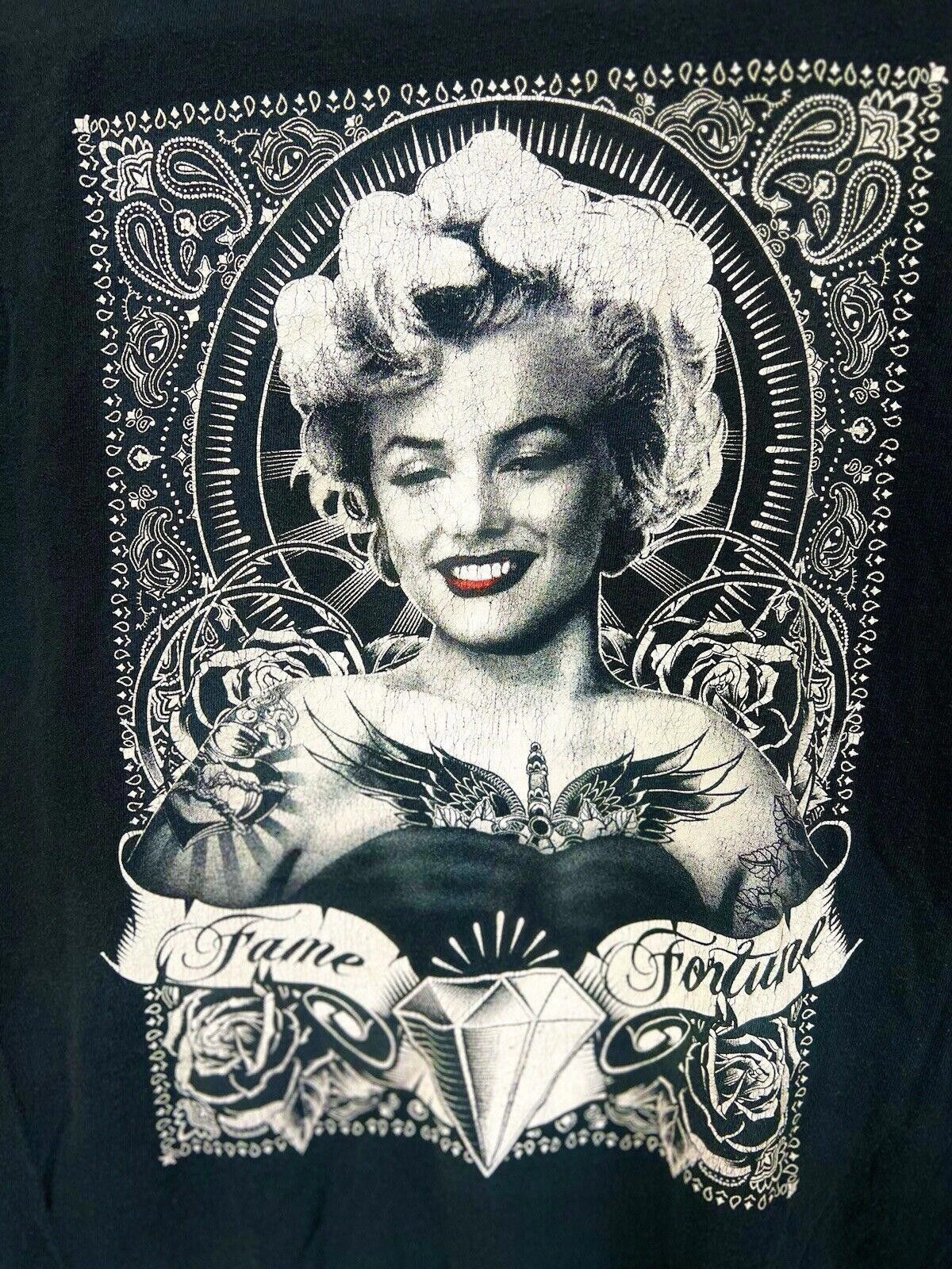 The Unbranded Brand Vintage-Inspired Marilyn Monroe Graphic Tee - Fame & Fortune Size US XL / EU 56 / 4 - 2 Thumbnail