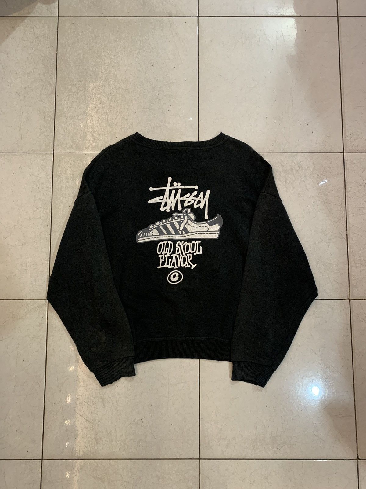 90s old stussy スーパースター スウェット 紺タグ adidas